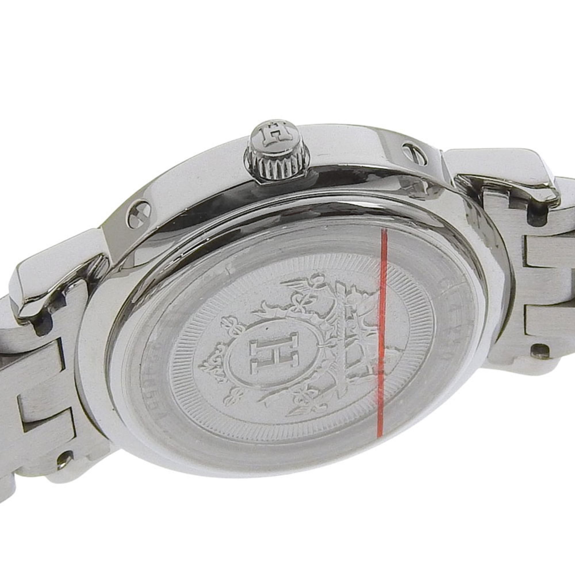 Hermes Hermès Clipper Nacre Women's Watch, 12 Diamonds, CL4.230, Stainless Steel, Quartz Movement, Analog Display, White Shell Dial Size ONE SIZE - 6 Thumbnail