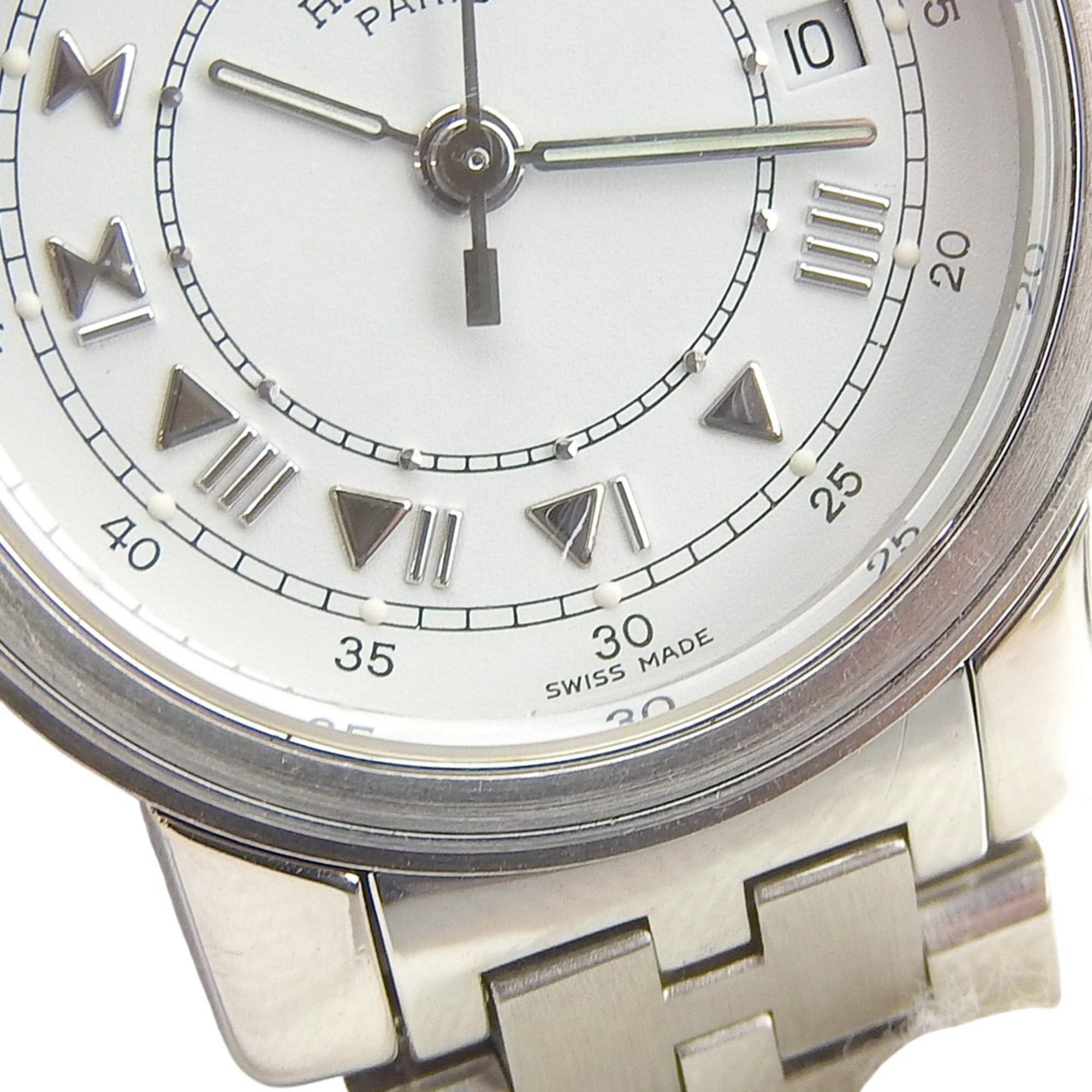 Hermes Hermès Carrick Women's Stainless Steel Quartz Watch with Analog Display and White Dial Size ONE SIZE - 7 Thumbnail