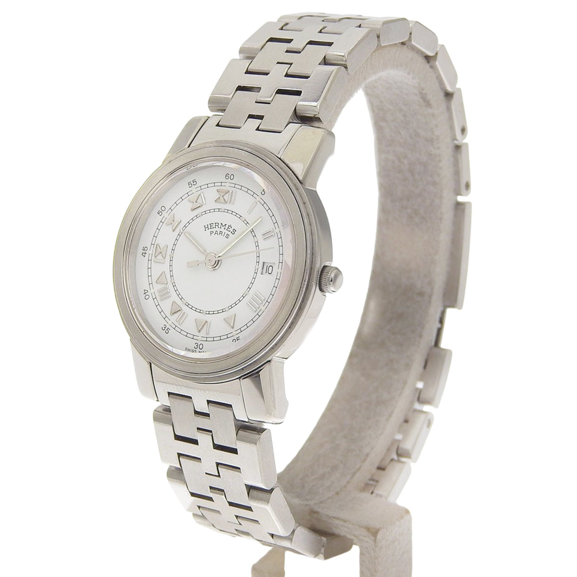 Hermes Hermès Carrick Women's Stainless Steel Quartz Watch with Analog Display and White Dial Size ONE SIZE - 2 Thumbnail