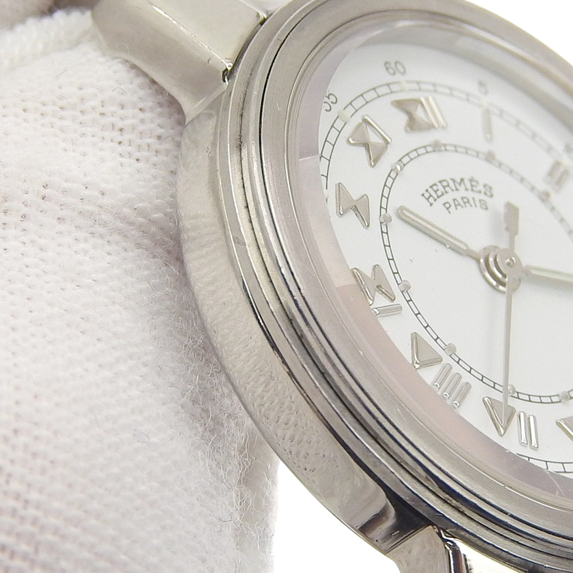Hermes Hermès Carrick Women's Stainless Steel Quartz Watch with Analog Display and White Dial Size ONE SIZE - 8 Thumbnail