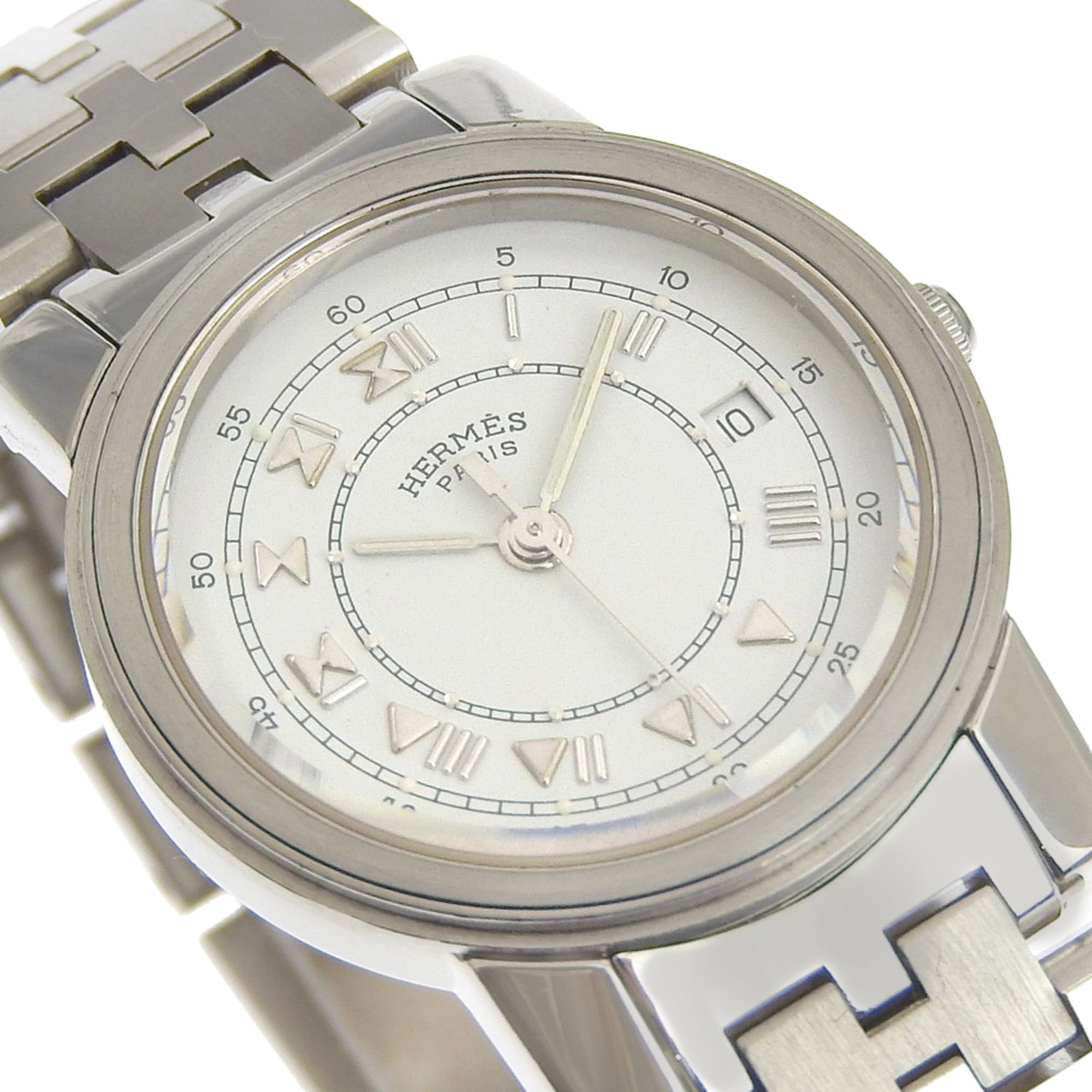 Hermes Hermès Carrick Women's Stainless Steel Quartz Watch with Analog Display and White Dial Size ONE SIZE - 3 Thumbnail