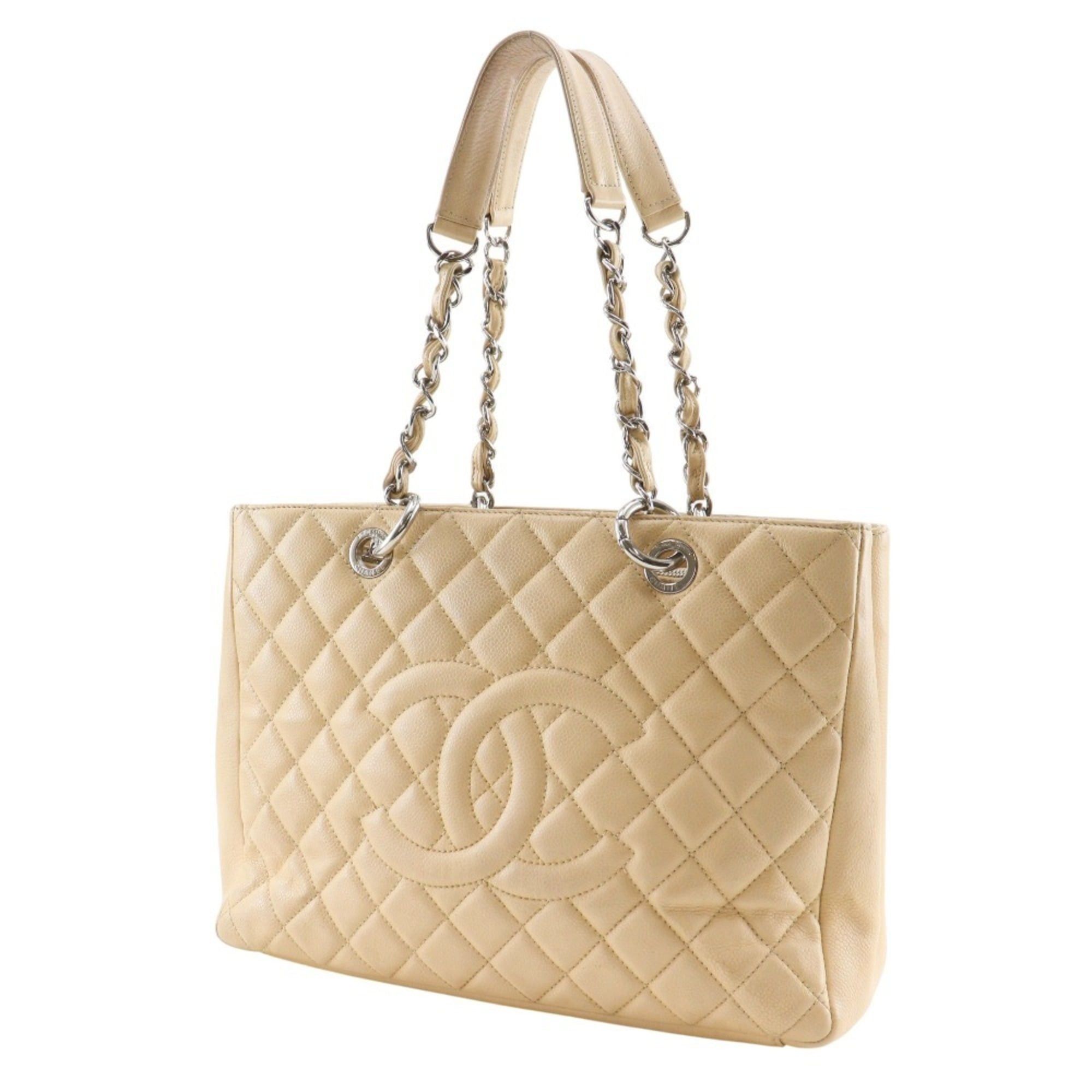 Chanel CHANEL Grand Shopping Tote GST Matelasse Chain A50995, Beige Caviar Skin, A4 Size, Women's Size ONE SIZE - 2 Thumbnail