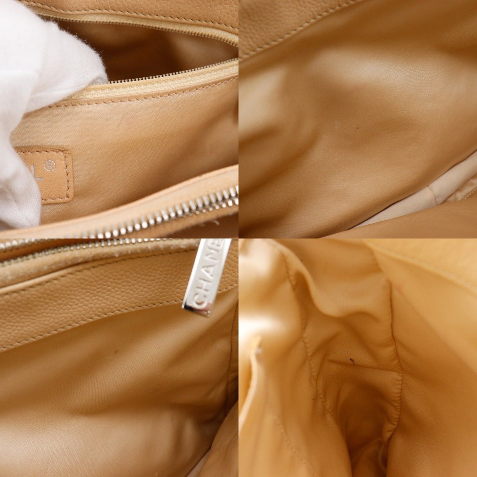 Chanel CHANEL Grand Shopping Tote GST Matelasse Chain A50995, Beige Caviar Skin, A4 Size, Women's Size ONE SIZE - 10 Thumbnail