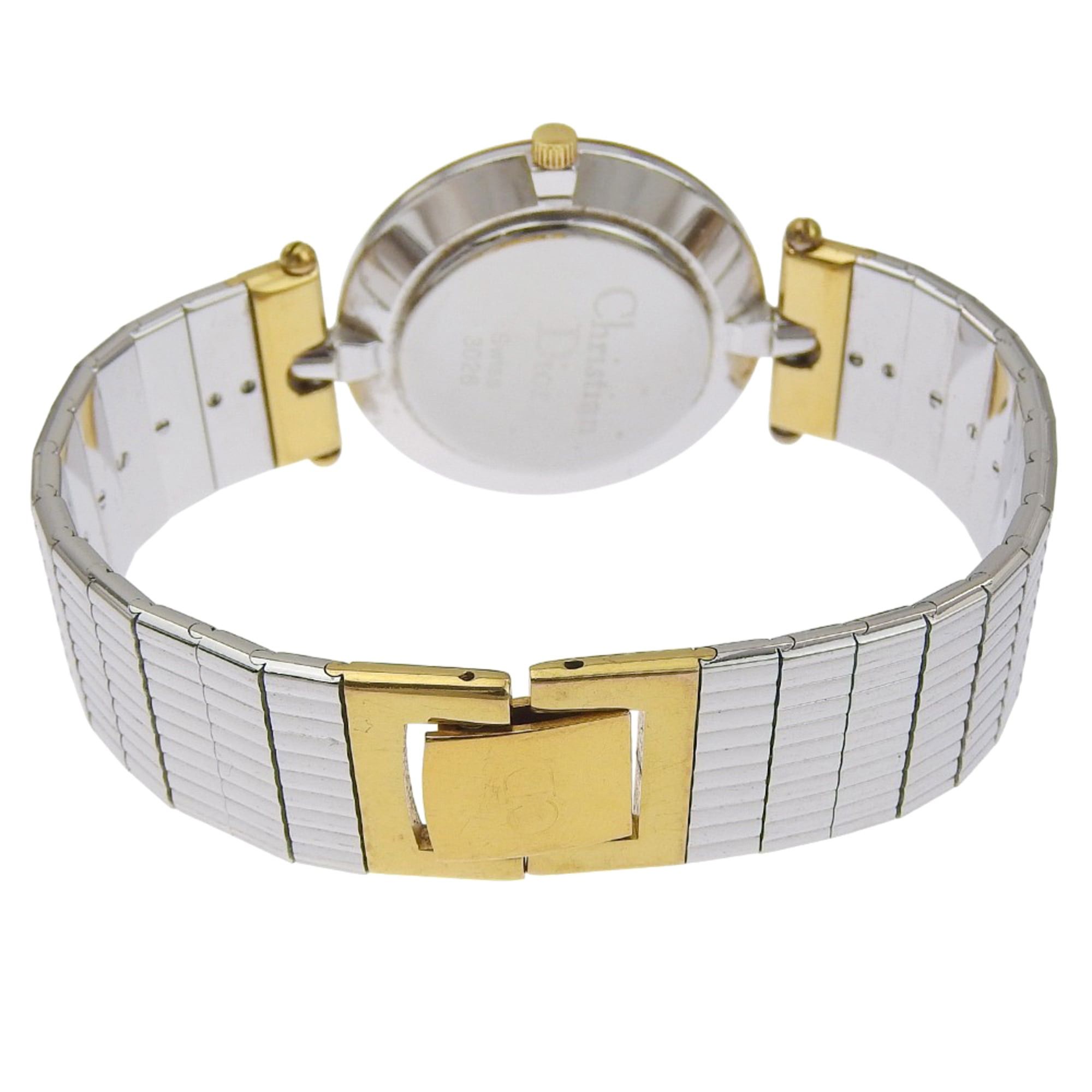 Dior Christian Dior Watch 3026, Stainless Steel with Gold Plated Silver Quartz Movement, Analog Display, Black Dial, Women's Size ONE SIZE - 5 Thumbnail
