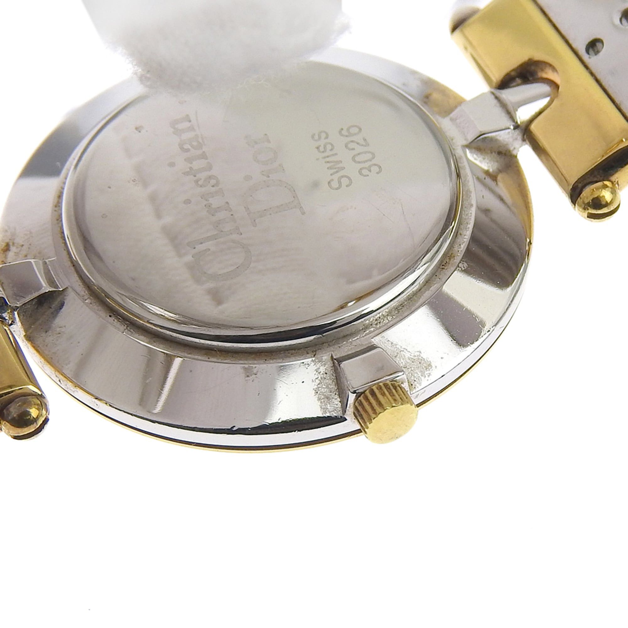 Dior Christian Dior Watch 3026, Stainless Steel with Gold Plated Silver Quartz Movement, Analog Display, Black Dial, Women's Size ONE SIZE - 8 Thumbnail