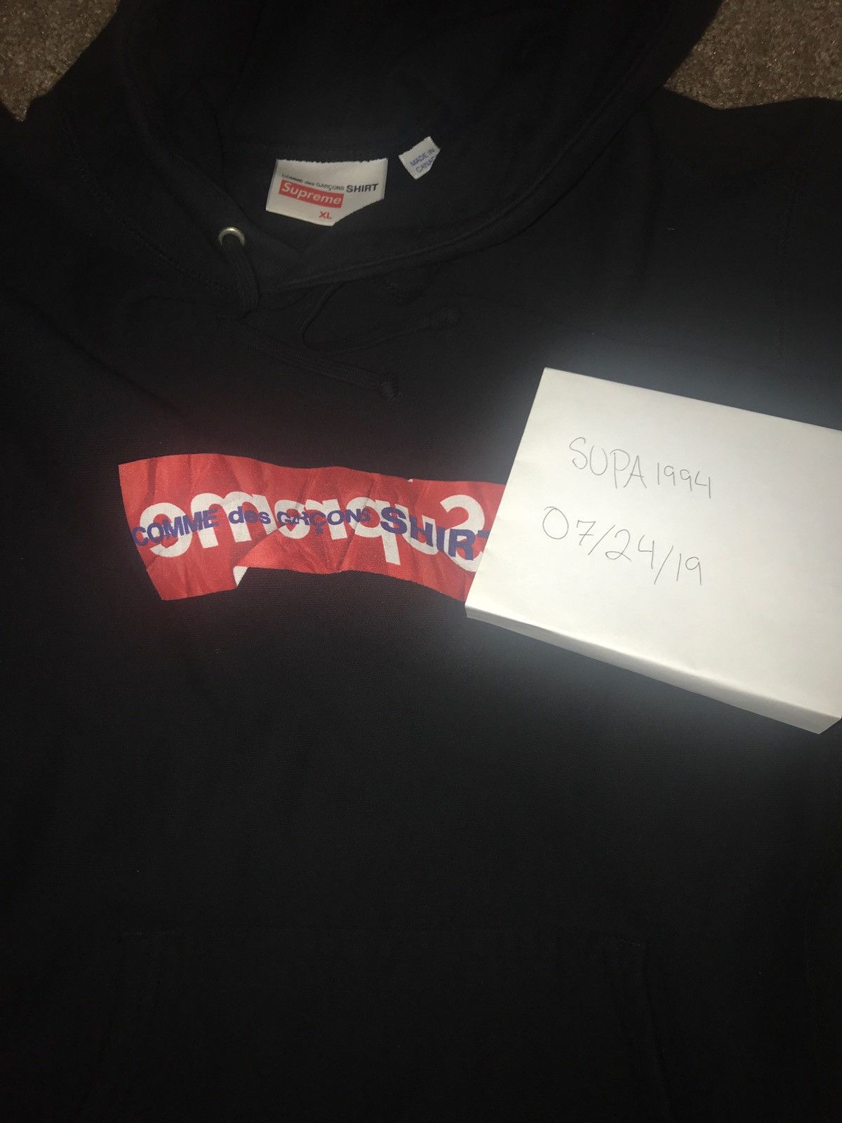 Comme des Garcons Supreme Cdg box logo hoodie SS17 Size US XL / EU 56 / 4 - 10 Thumbnail
