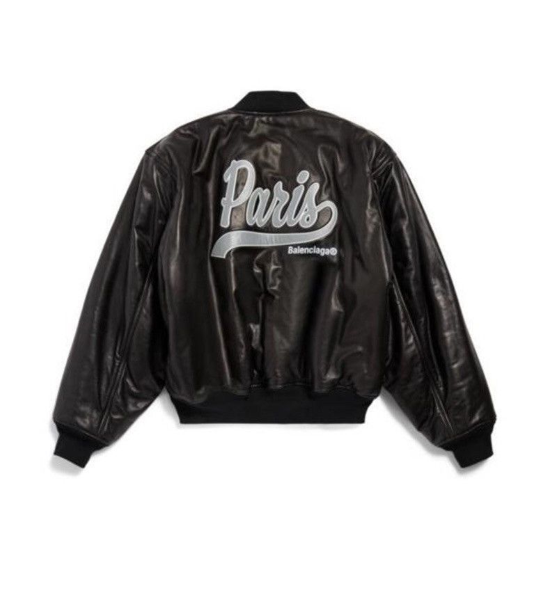Balenciaga Enjoy Paris Leather Bomber Size US L / EU 52-54 / 3 - 3 Thumbnail