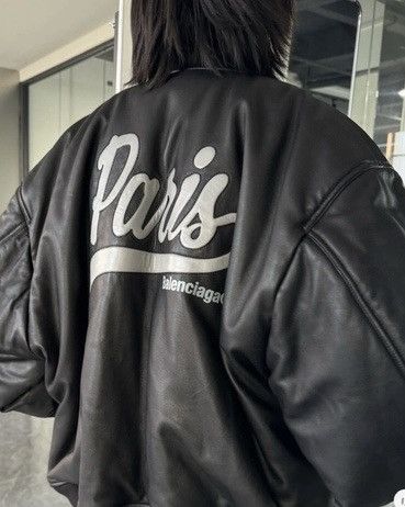 Balenciaga Enjoy Paris Leather Bomber Size US L / EU 52-54 / 3 - 2 Thumbnail
