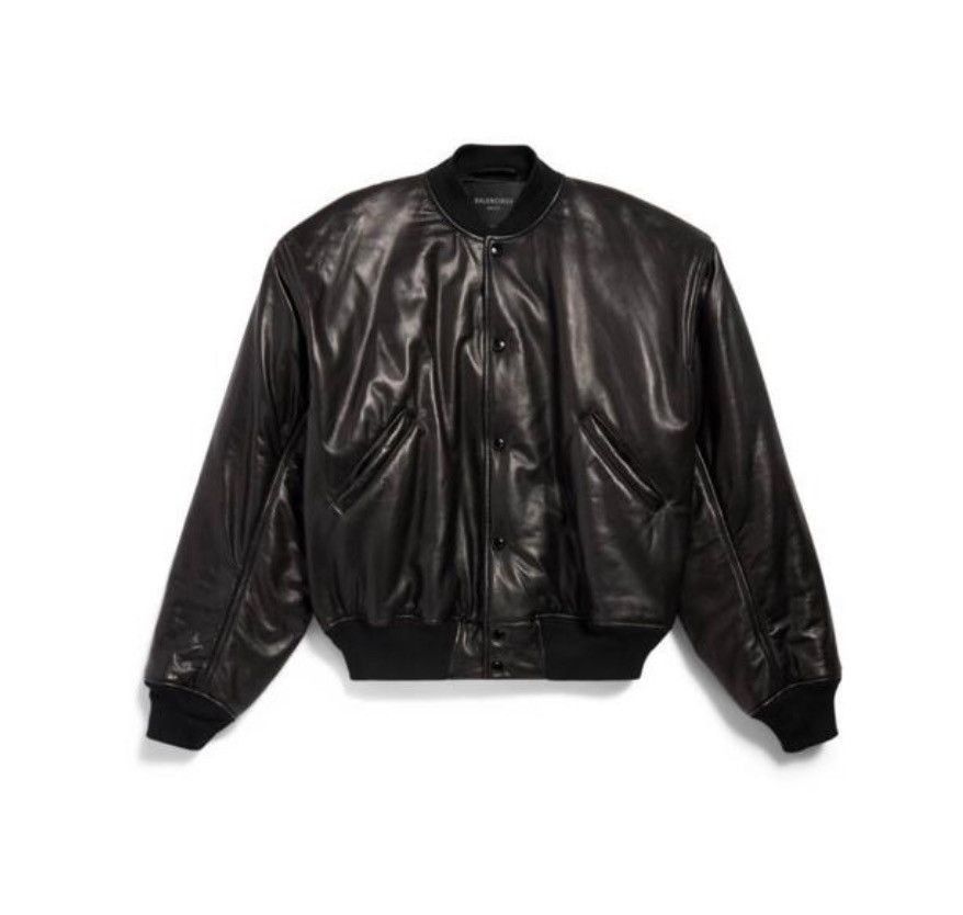 Balenciaga Enjoy Paris Leather Bomber Size US XL / EU 56 / 4 - 4 Thumbnail