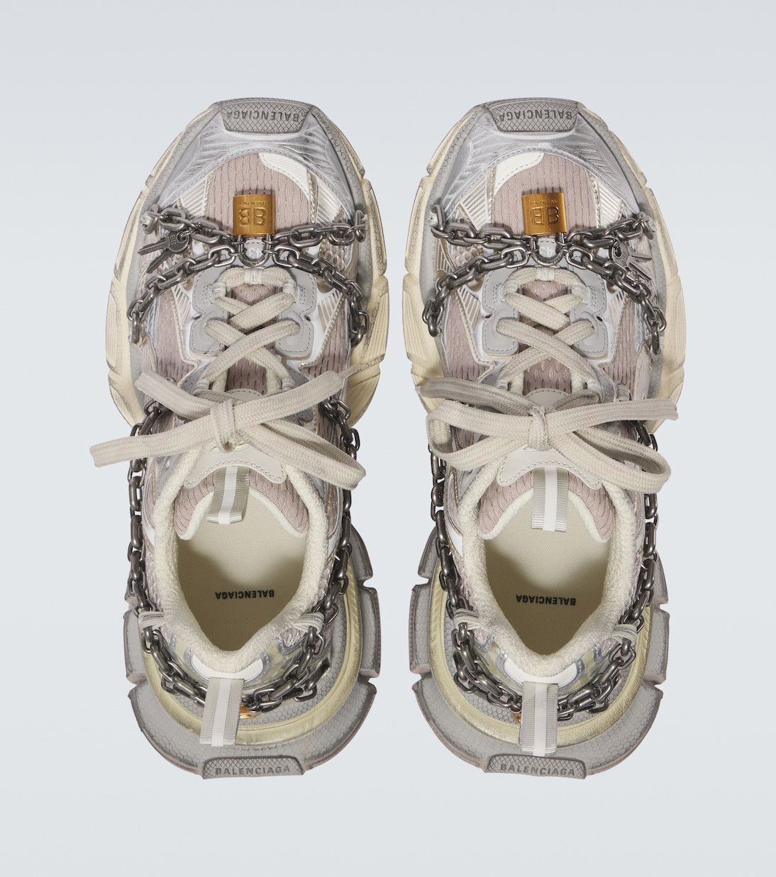 Balenciaga 3XL chain-detail mesh sneakers Size US 13 / EU 46 - 3 Thumbnail