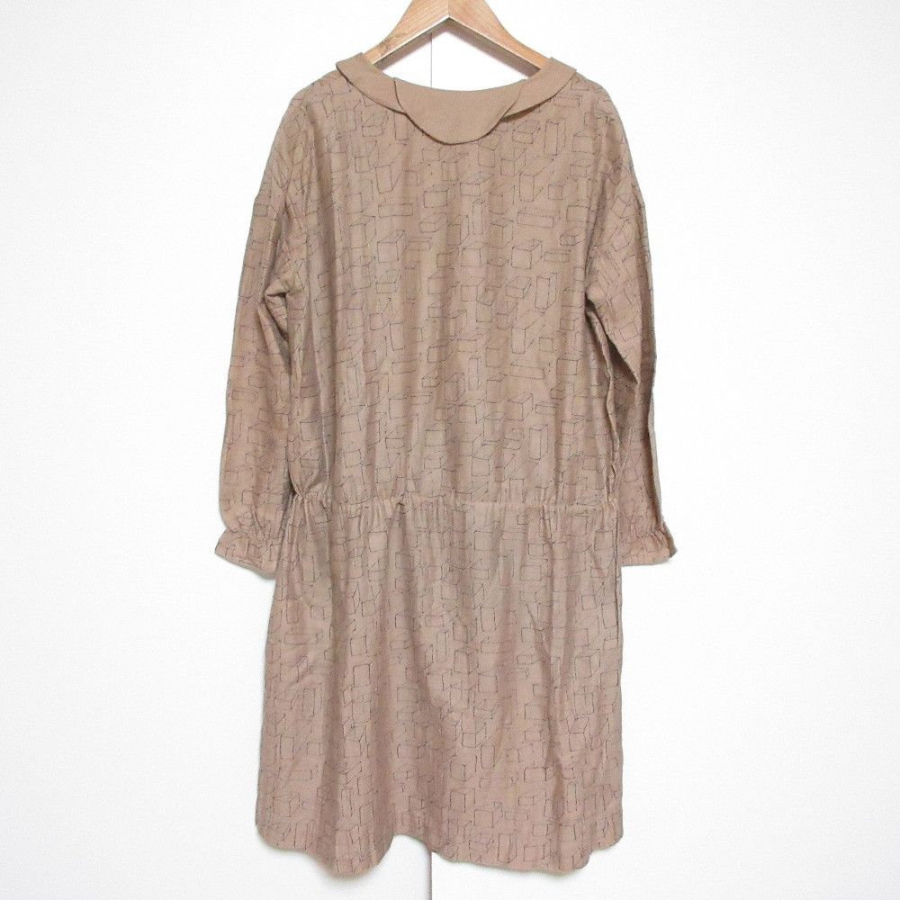 mina perhonen Mina Perhonen mina perhonen CUBE Embroidered Dress Textile Dresses DUTY FREE for USA Size ONE SIZE - 4 Thumbnail