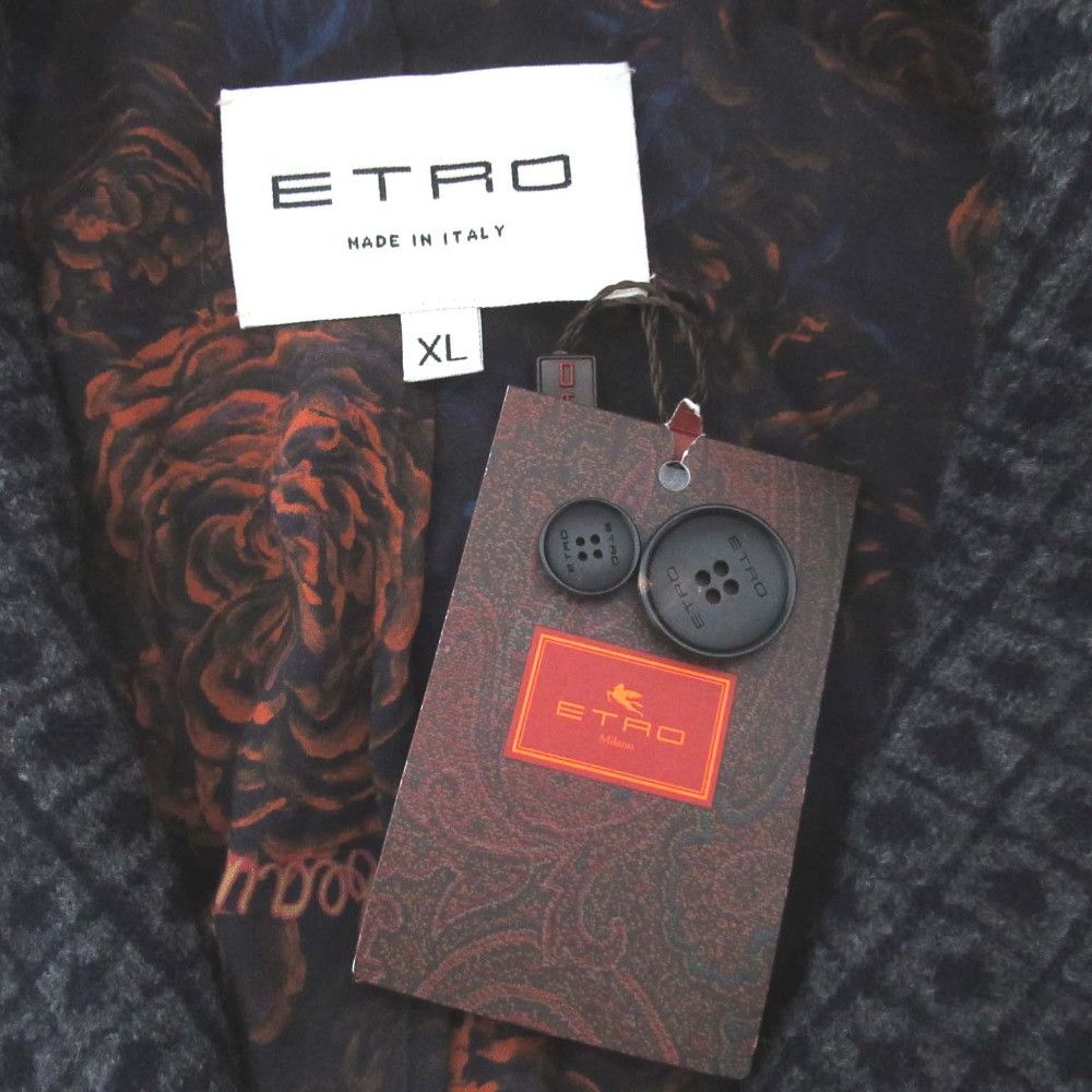 Etro Etro ETRO Rose Pattern Lining Knit Double Breasted Chester Coat Textile Outerwear DUTY FREE for USA Size ONE SIZE - 9 Thumbnail