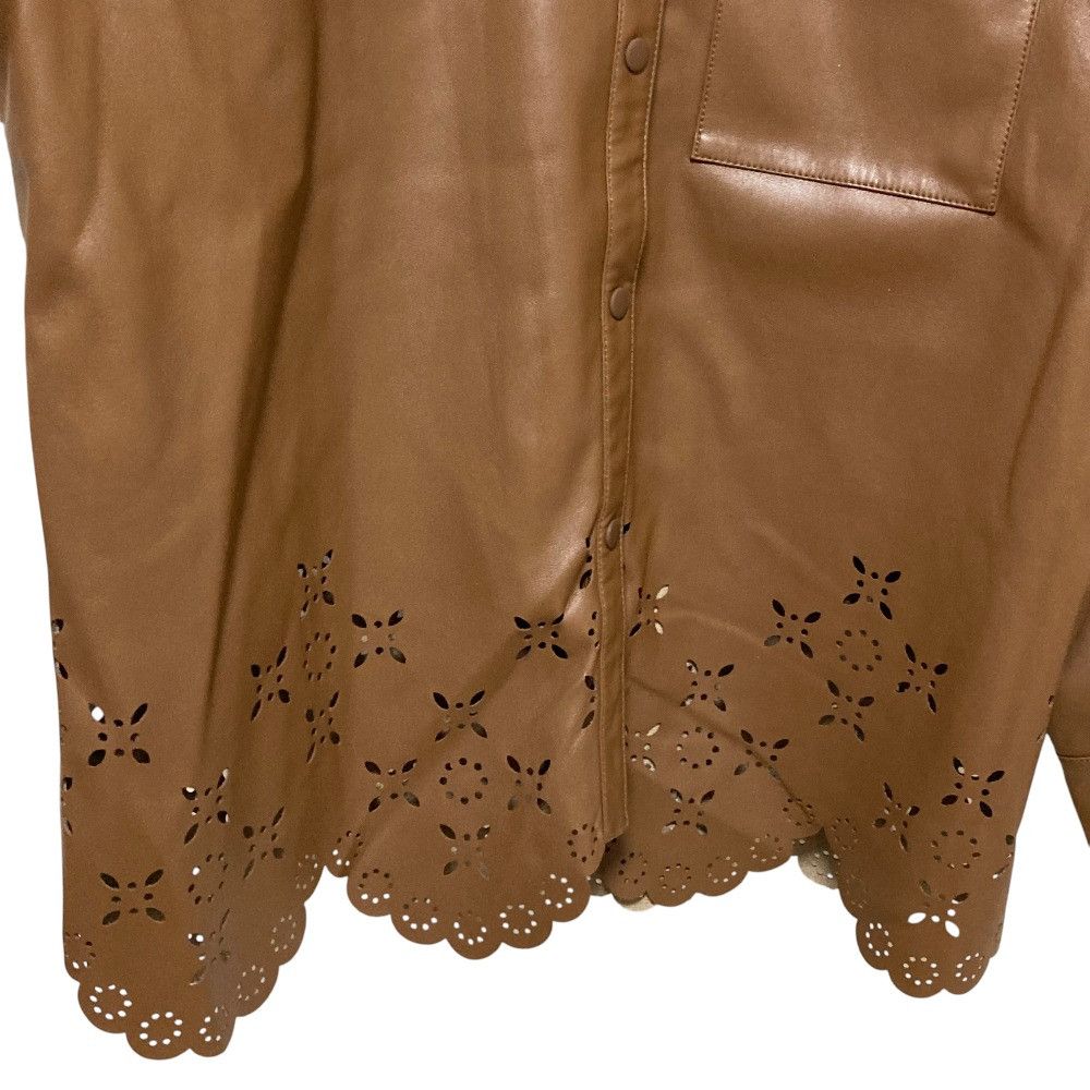 Other Other LE CIEL BLEU Cutwork Scallop Eco Leather Jacket Plastic / Synthetic Outerwear DUTY FREE for USA Size ONE SIZE - 4 Thumbnail