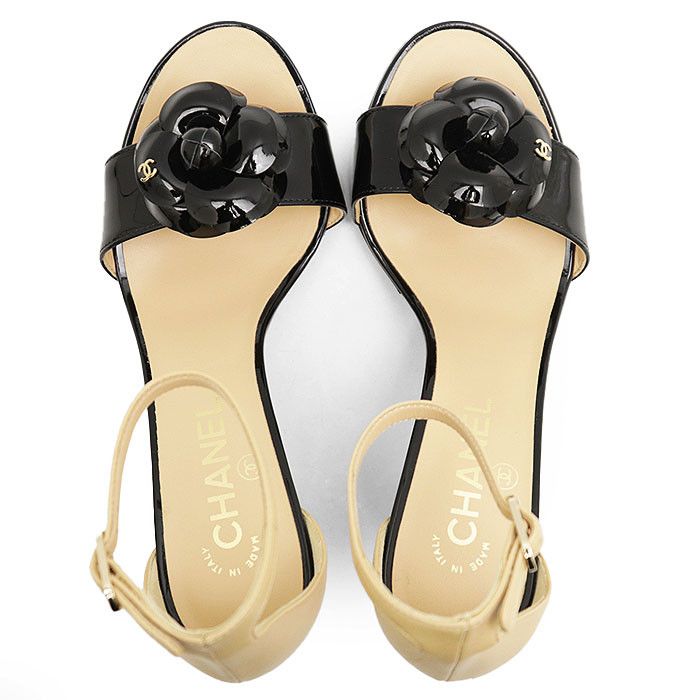 Chanel Chanel Chanel G33463 Patent Leather Calfskin High Heel Sandals Leather Shoes G33463 DUTY FREE for USA Size ONE SIZE - 8 Thumbnail