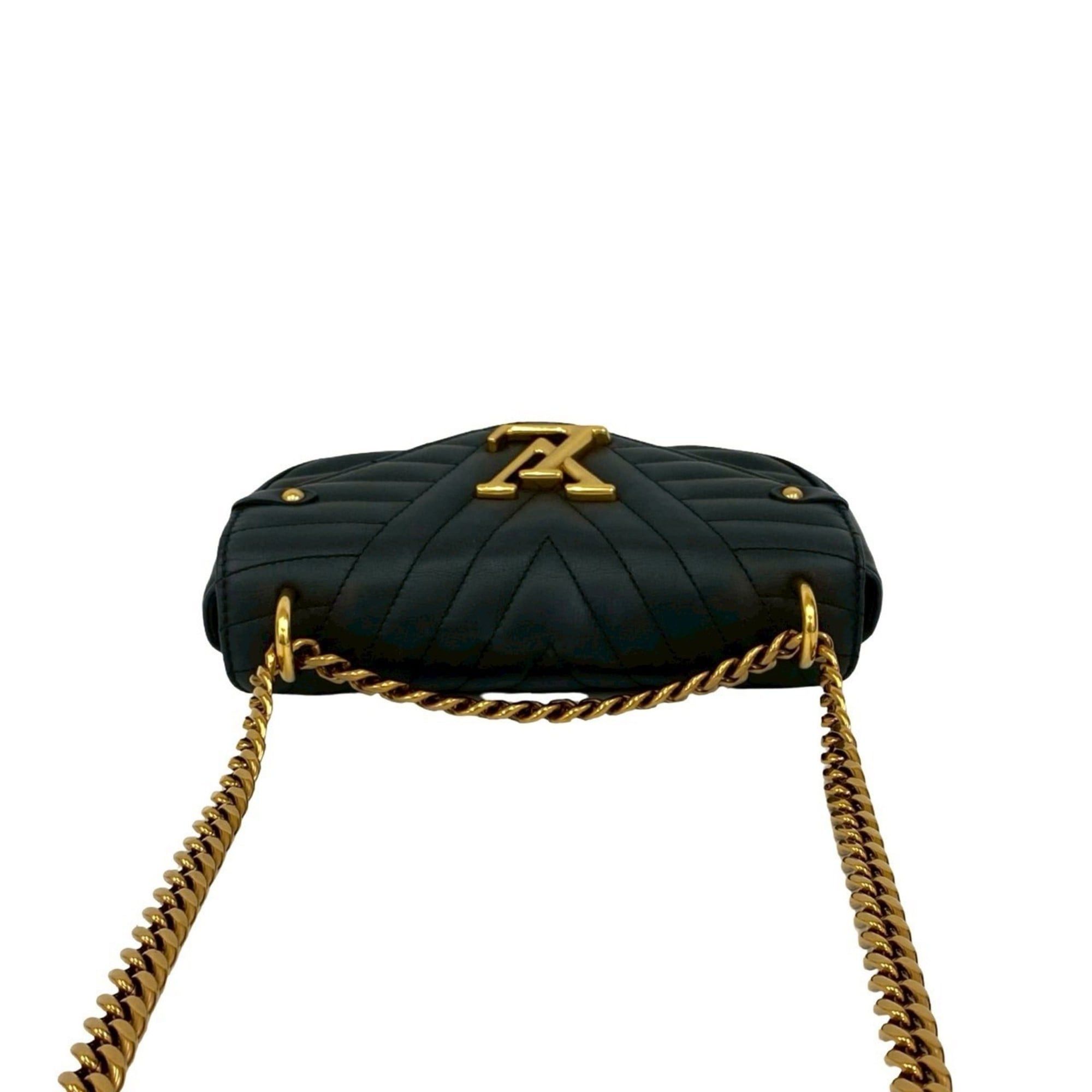 Louis Vuitton LOUIS VUITTON New Wave PM Leather 2-Way Handbag/Chain Shoulder Bag, Black, 43713 Size ONE SIZE - 4 Thumbnail