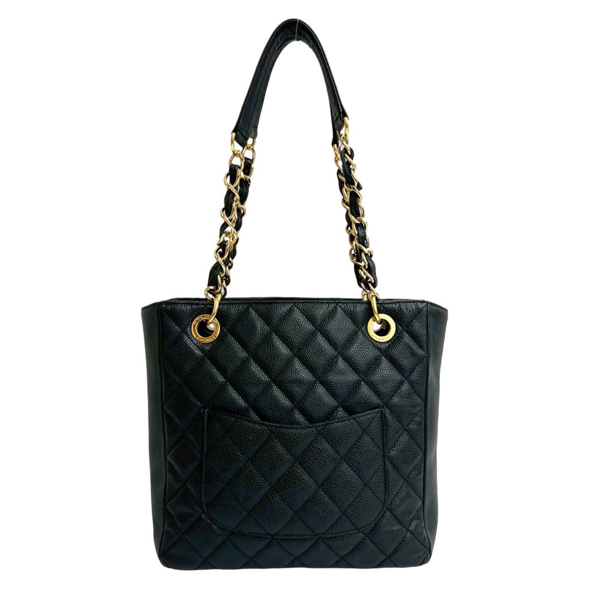 Chanel CHANEL Matelasse Coco Mark Caviar Leather Chain Tote Bag Handbag Black 26338 Size ONE SIZE - 3 Thumbnail