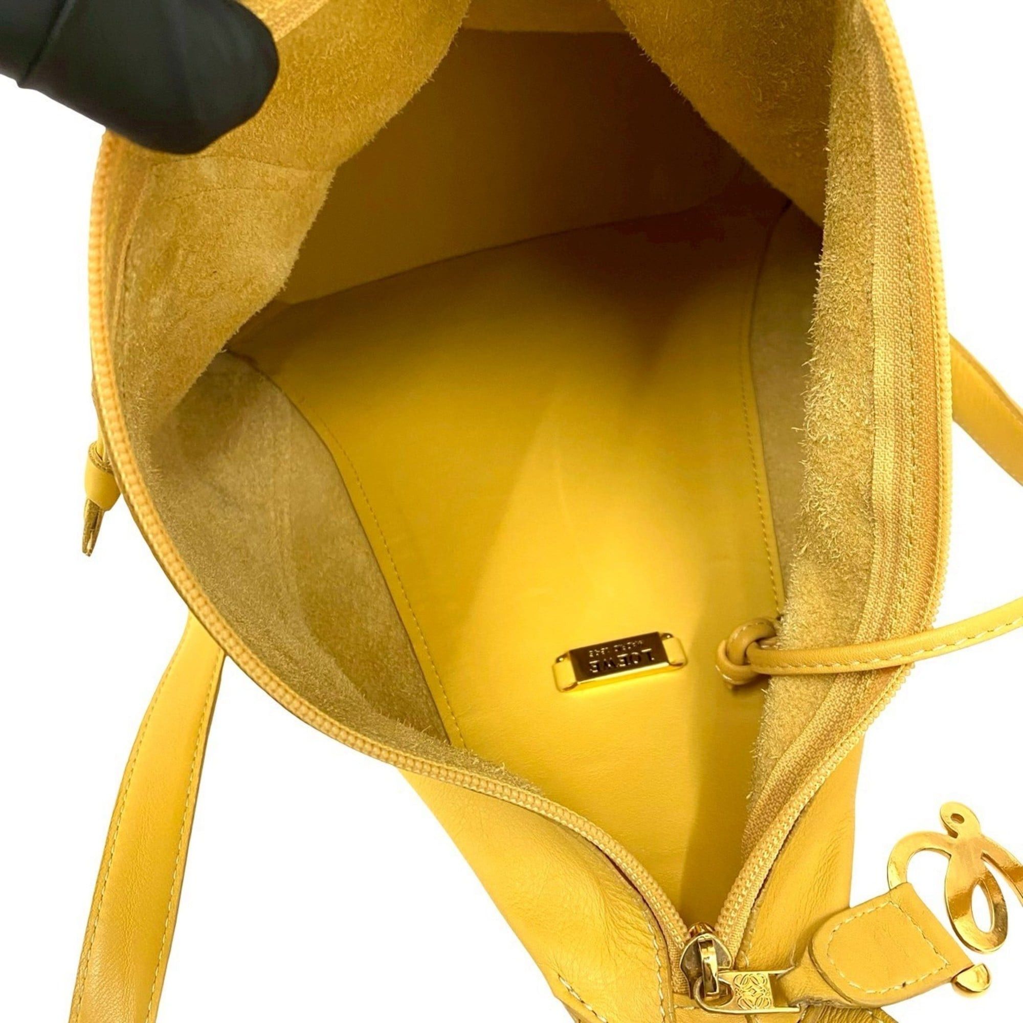 Loewe LOEWE Anagram Logo Leather Backpack Daypack Yellow 05894 Size ONE SIZE - 9 Thumbnail