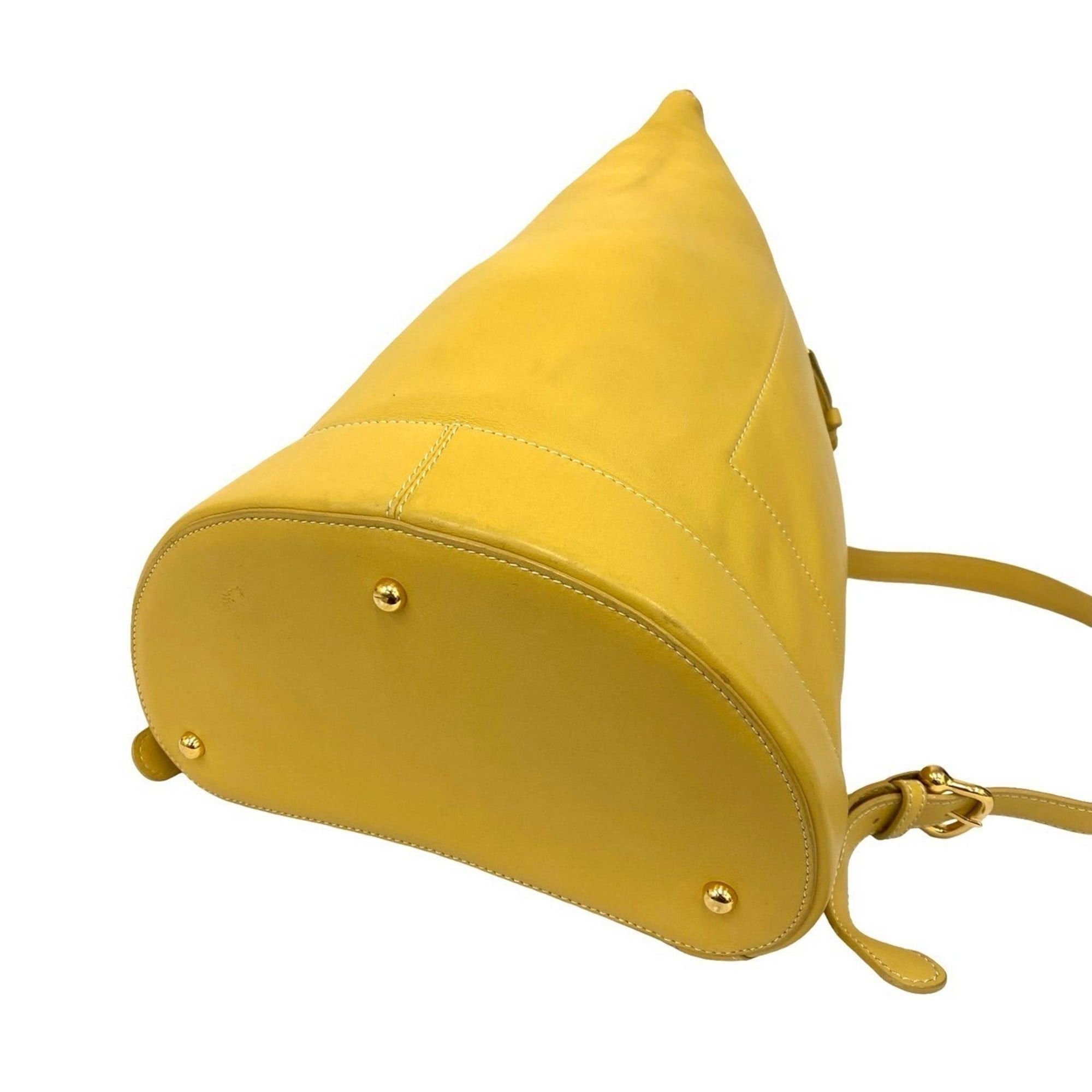 Loewe LOEWE Anagram Logo Leather Backpack Daypack Yellow 05894 Size ONE SIZE - 8 Thumbnail