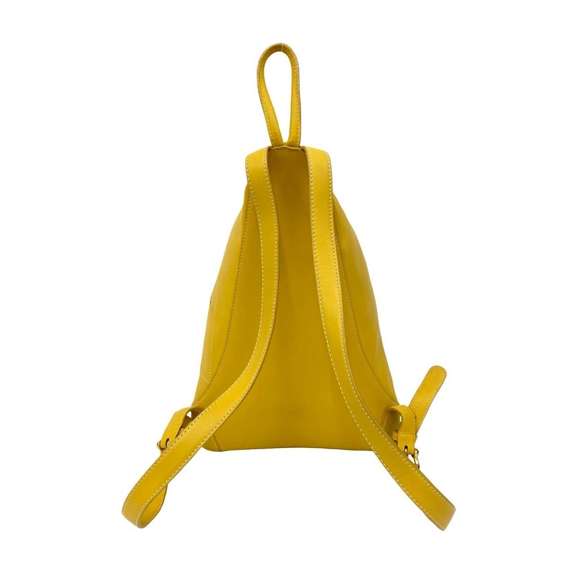Loewe LOEWE Anagram Logo Leather Backpack Daypack Yellow 05894 Size ONE SIZE - 3 Thumbnail