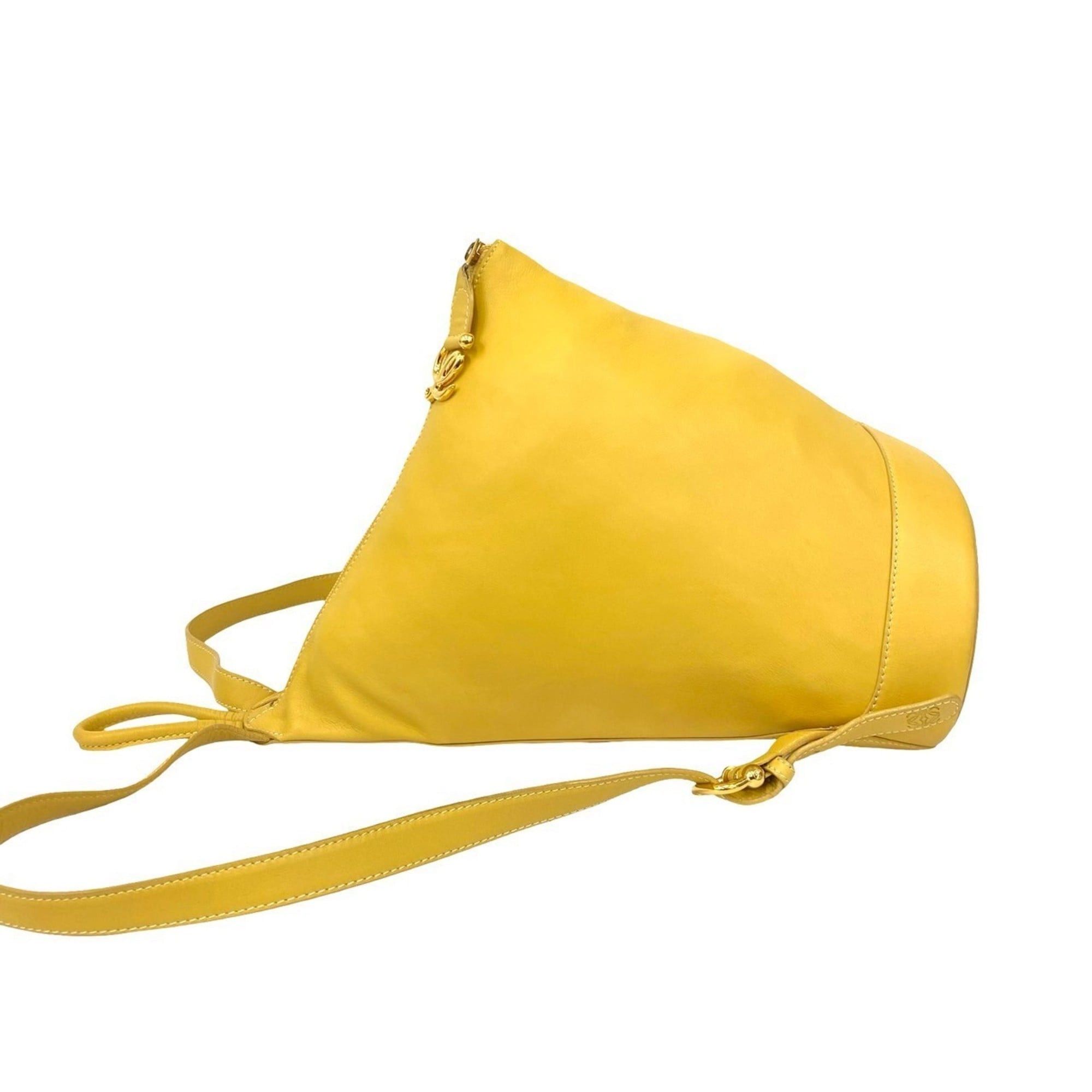 Loewe LOEWE Anagram Logo Leather Backpack Daypack Yellow 05894 Size ONE SIZE - 6 Thumbnail