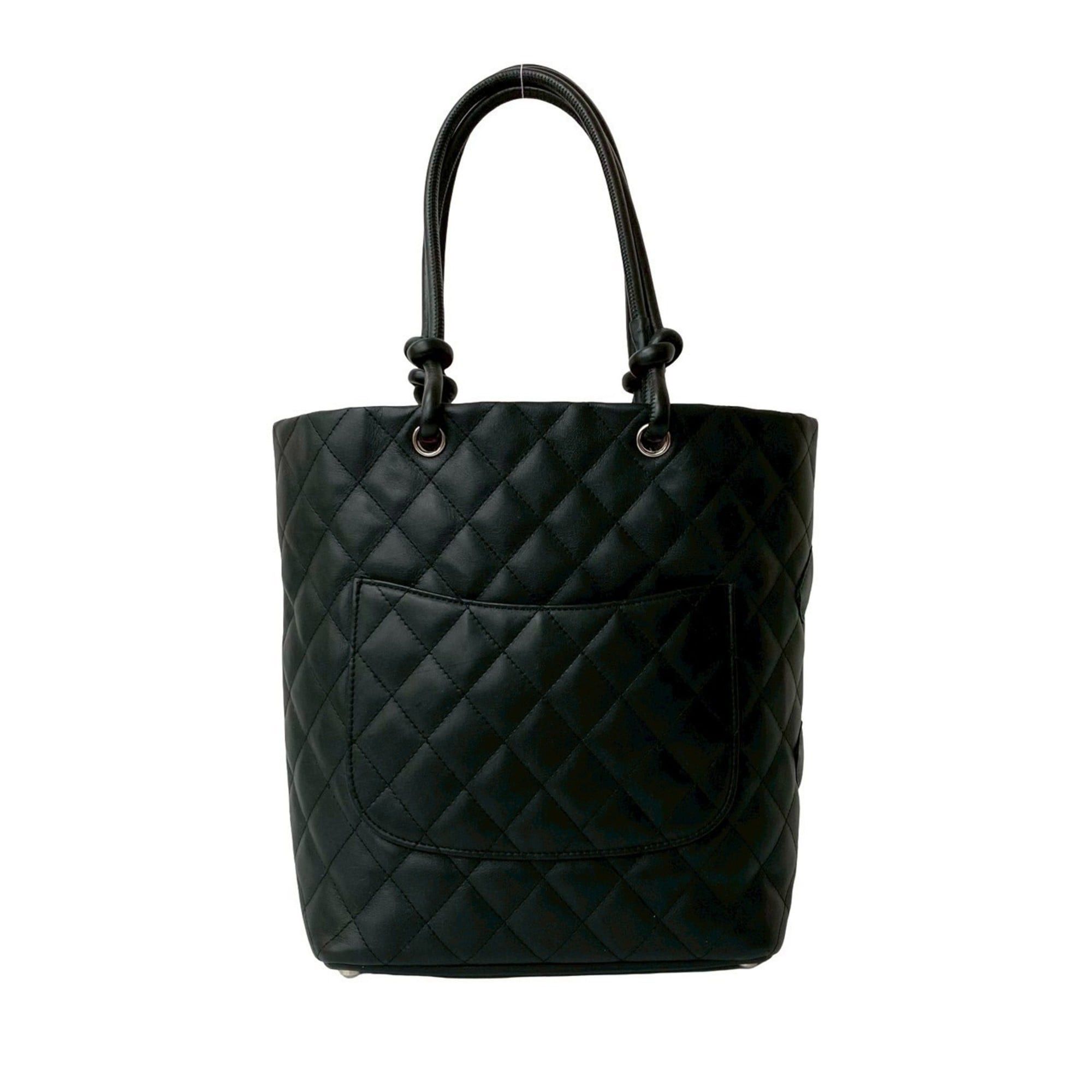 Chanel CHANEL Cambon Line Coco Mark Logo Leather Handbag Mini Tote Bag Black 32938 Size ONE SIZE - 3 Thumbnail