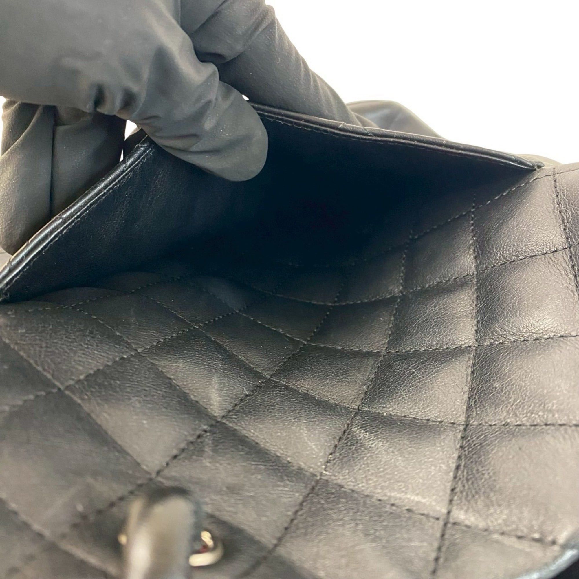 Chanel CHANEL Cambon Line Coco Mark Logo Leather Handbag Mini Tote Bag Black 32938 Size ONE SIZE - 10 Thumbnail