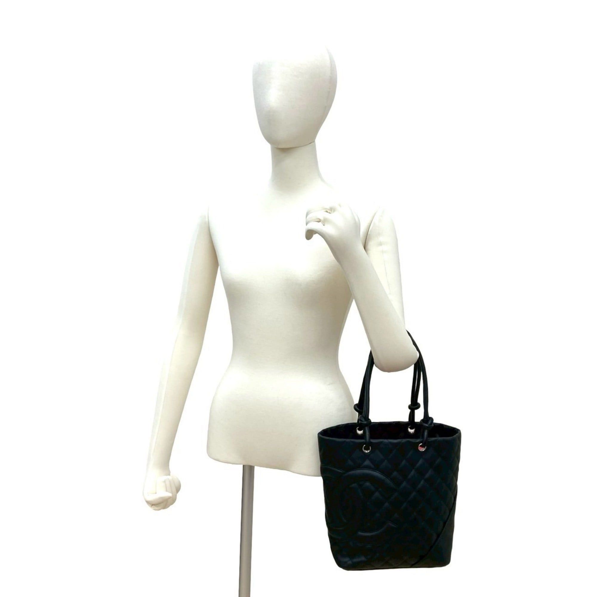 Chanel CHANEL Cambon Line Coco Mark Logo Leather Handbag Mini Tote Bag Black 32938 Size ONE SIZE - 2 Thumbnail
