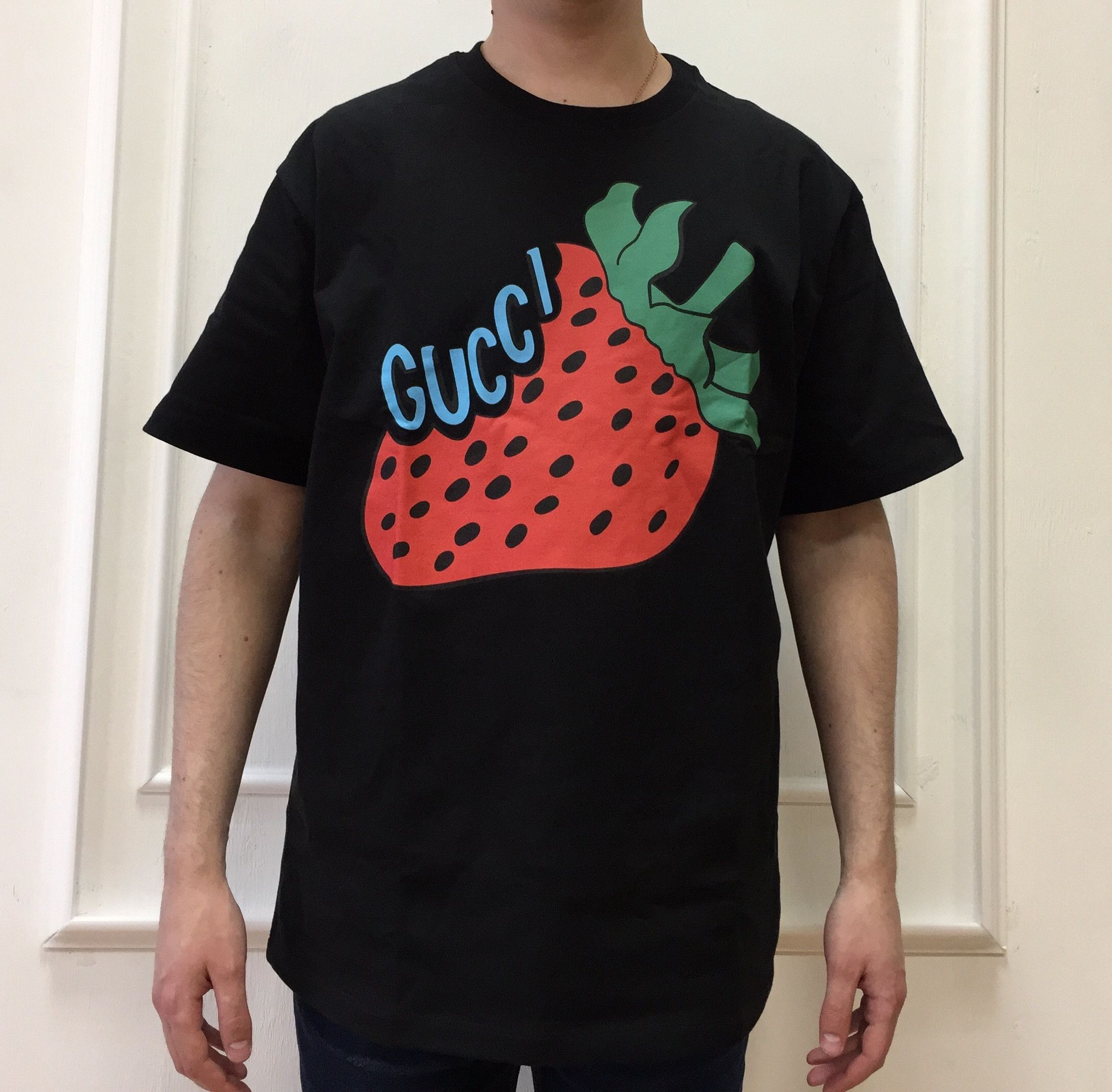 Gucci Gucci T shirt with strawberry print Grailed