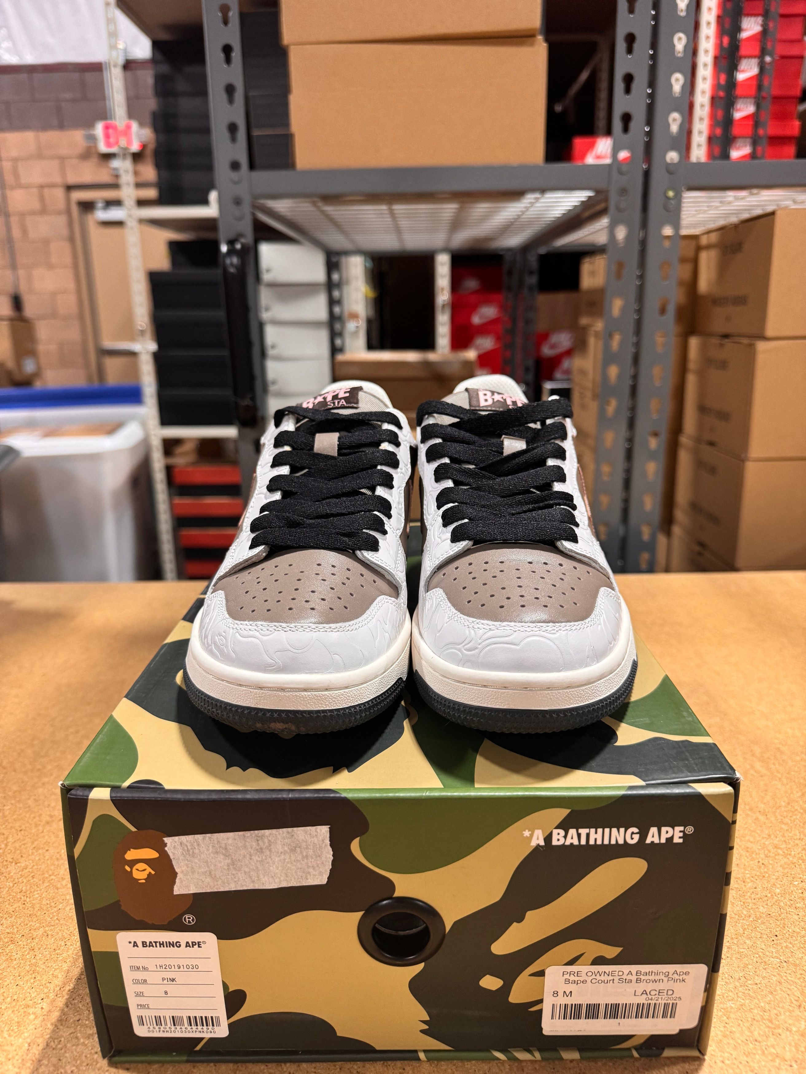 Other PRE OWNED A Bathing Ape Bape Court Sta Brown Pink Size US 8 / EU 41 - 3 Thumbnail