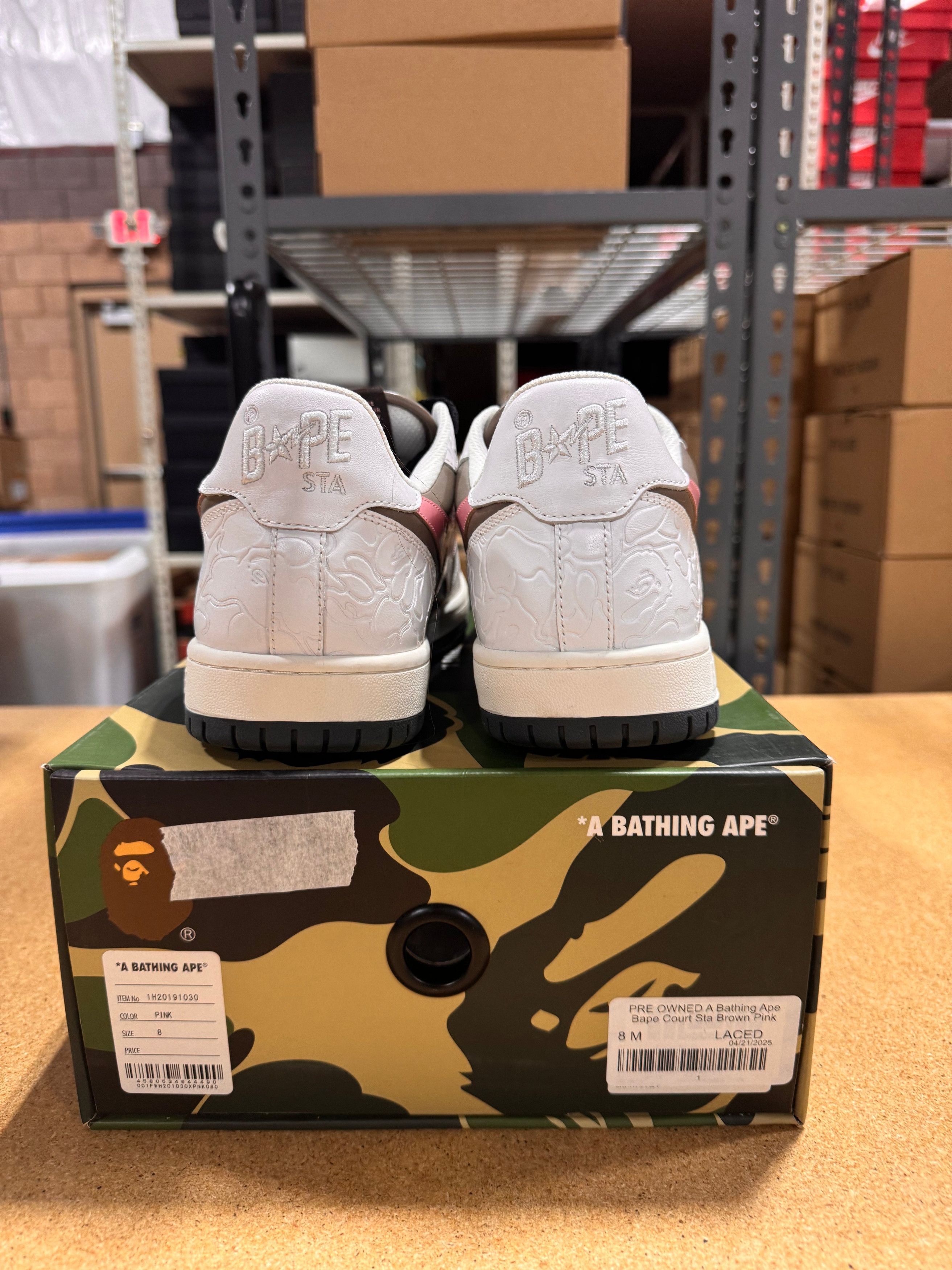 Other PRE OWNED A Bathing Ape Bape Court Sta Brown Pink Size US 8 / EU 41 - 4 Thumbnail