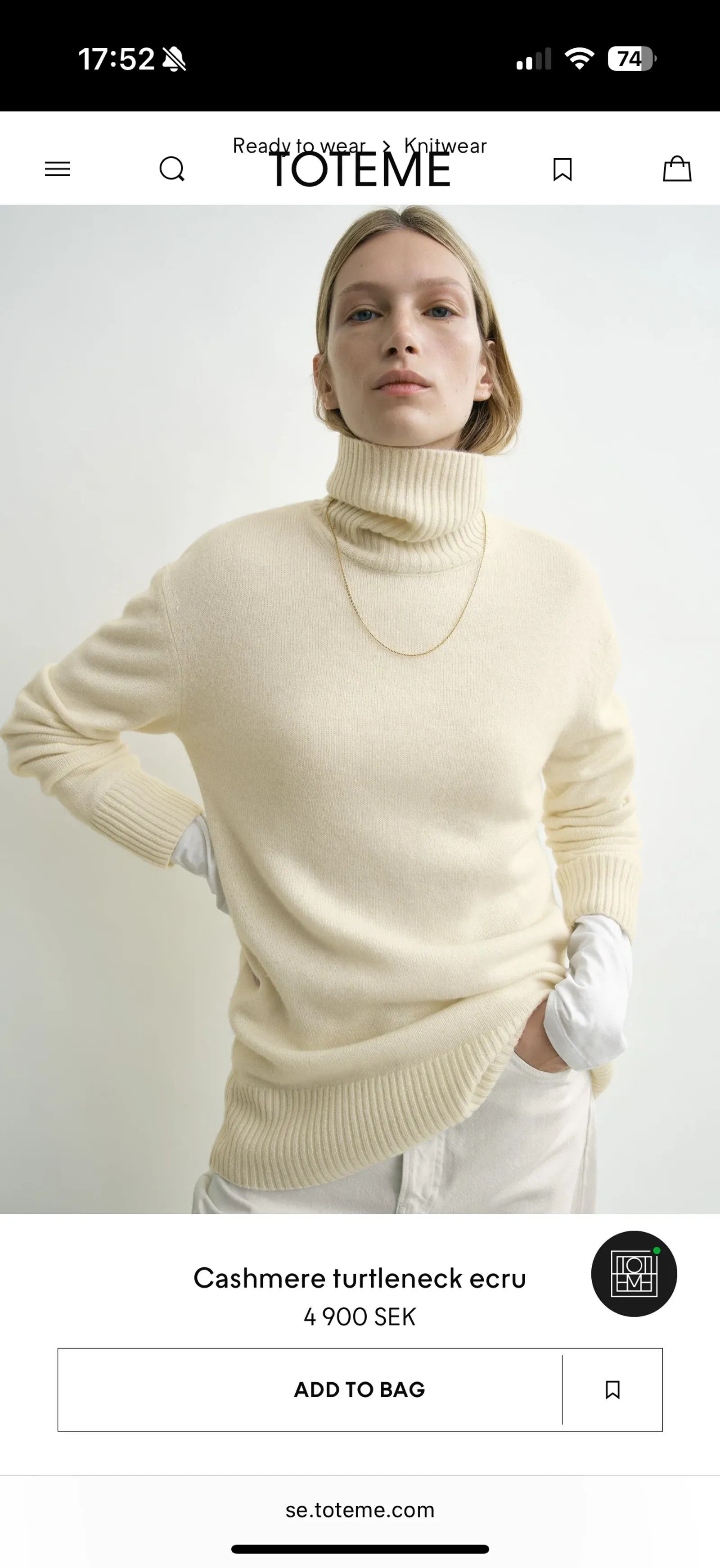Toteme Toteme High turtleneck Polo knit Size XS / US 0-2 / IT 36-38 - 5 Thumbnail