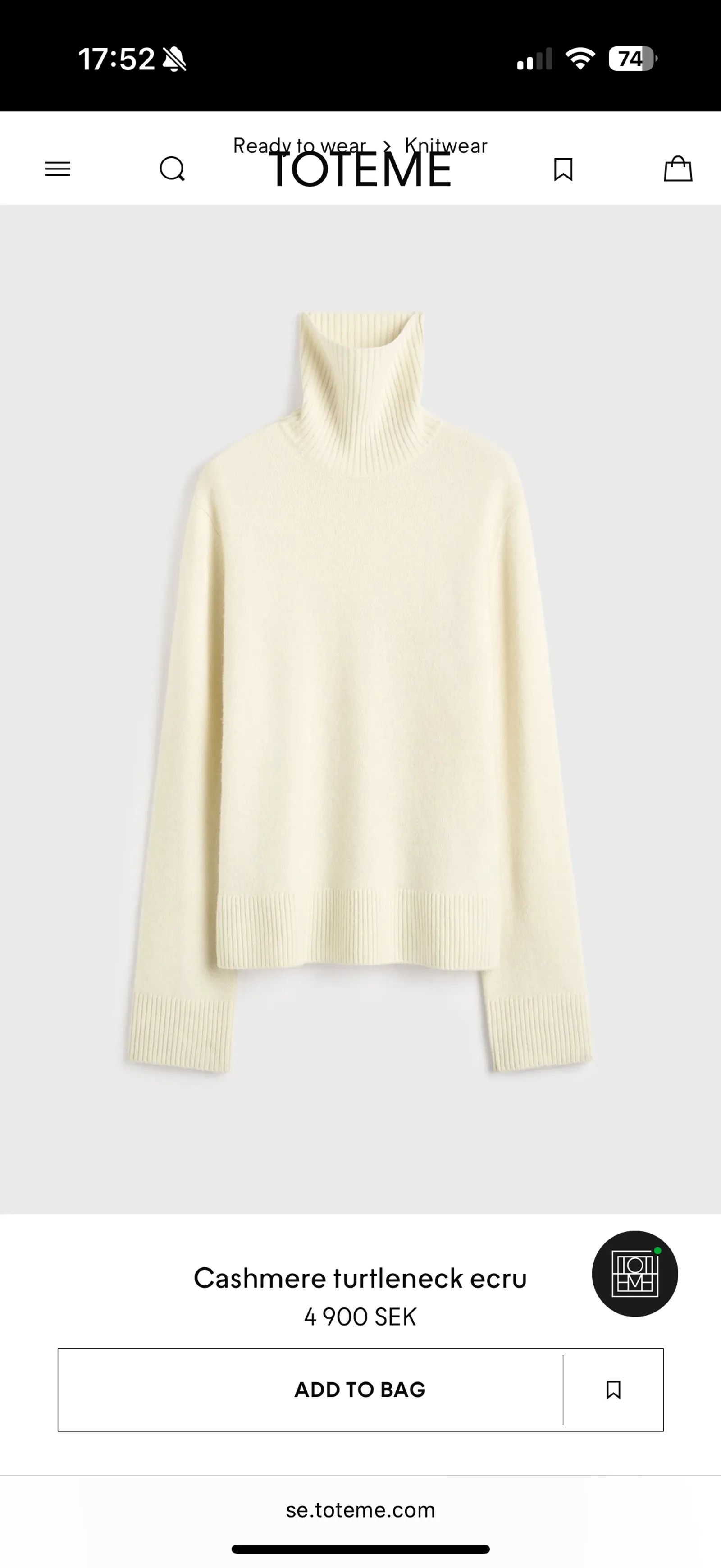 Toteme Toteme High turtleneck Polo knit Size XS / US 0-2 / IT 36-38 - 6 Thumbnail