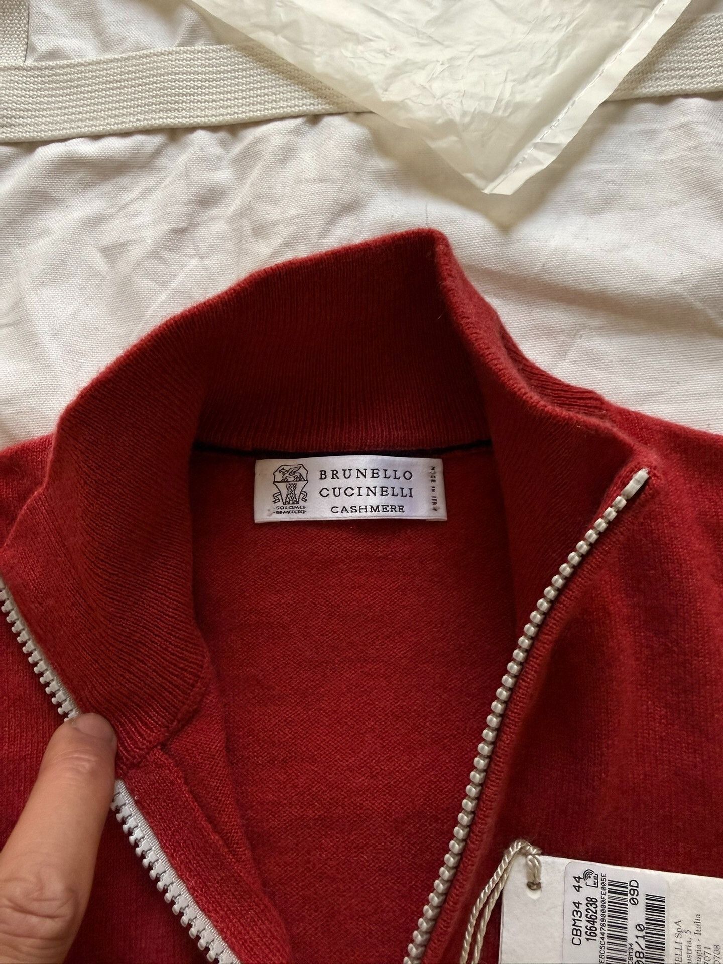 Brunello Cucinelli Brunello Cucinelli Men's Cashmere Half-Zip Sweater Size US S / EU 44-46 / 1 - 4 Thumbnail