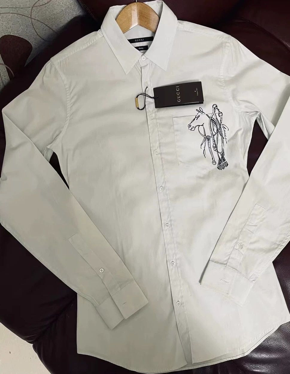 Gucci Gucci Men's Slim Fit Macaron Shirt Size US S / EU 44-46 / 1 - 2 Thumbnail