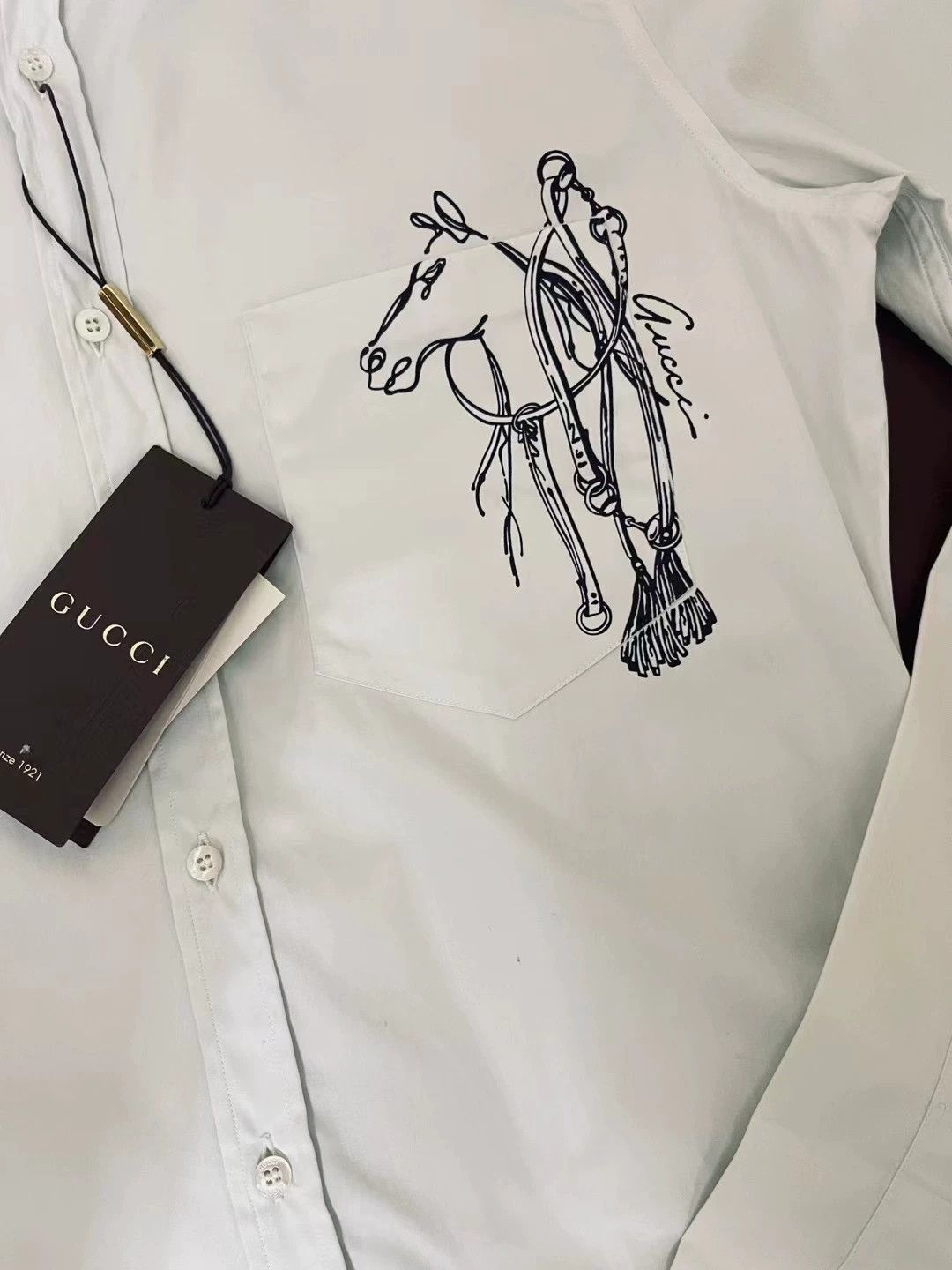 Gucci Gucci Men's Slim Fit Macaron Shirt Size US S / EU 44-46 / 1 - 4 Thumbnail