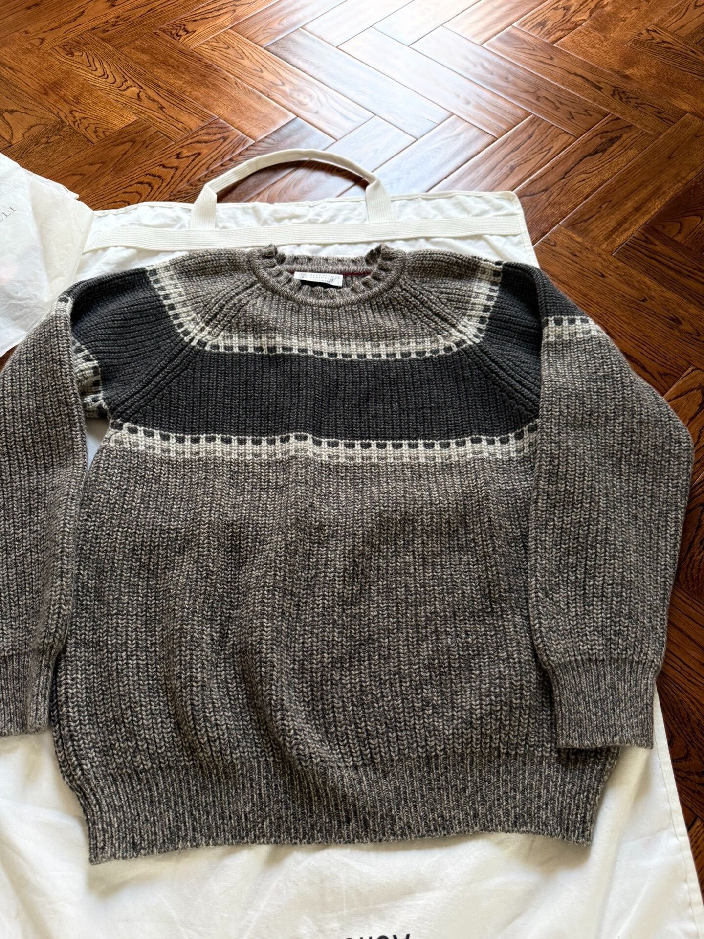 Brunello Cucinelli Brunello Cucinelli Men's Thick Cashmere Sweater Size US L / EU 52-54 / 3 - 3 Thumbnail