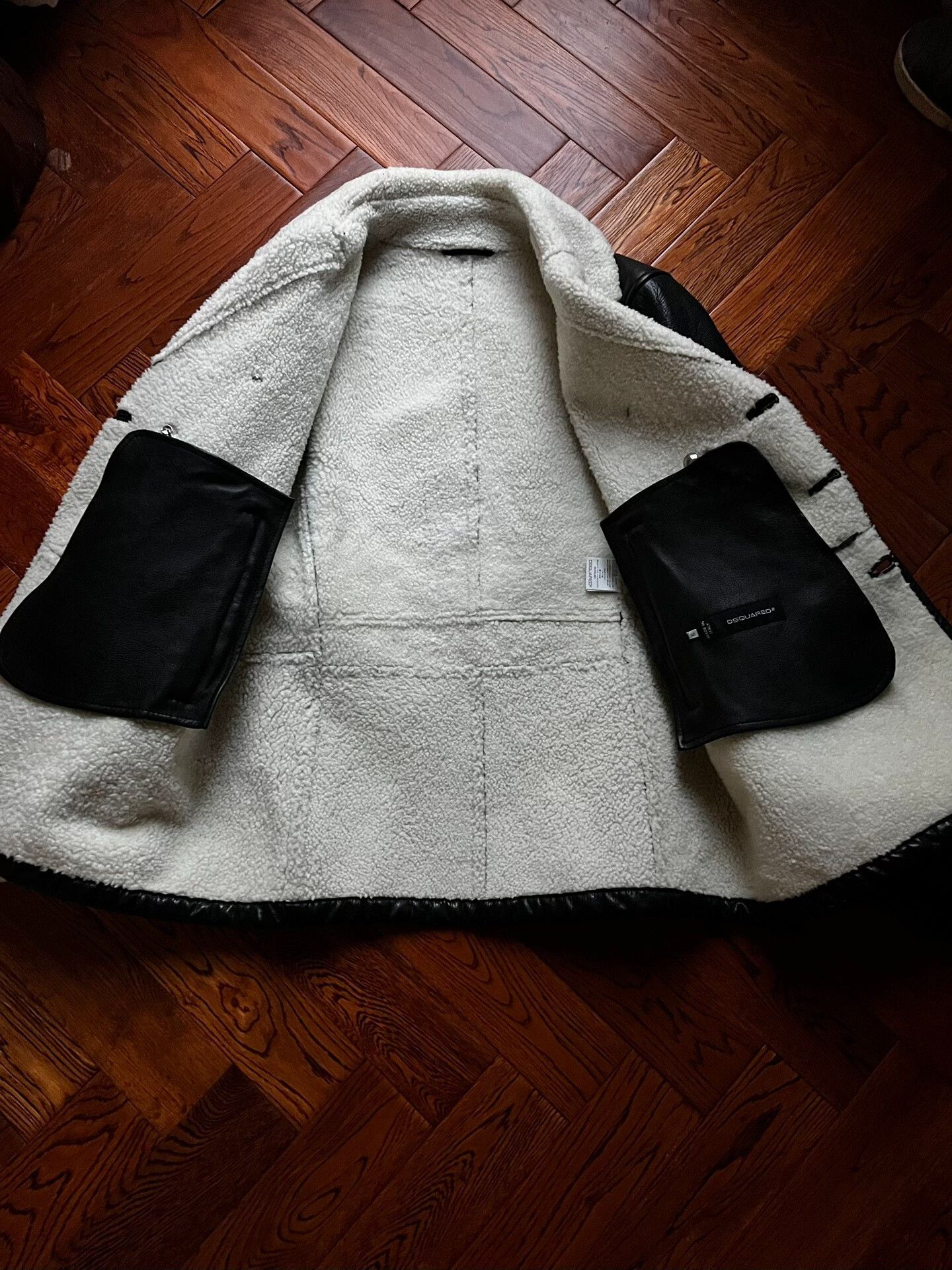 Dsquared2 Dsquared2 Men's Leather Fur Hunting Jacket Size US M / EU 48-50 / 2 - 4 Thumbnail