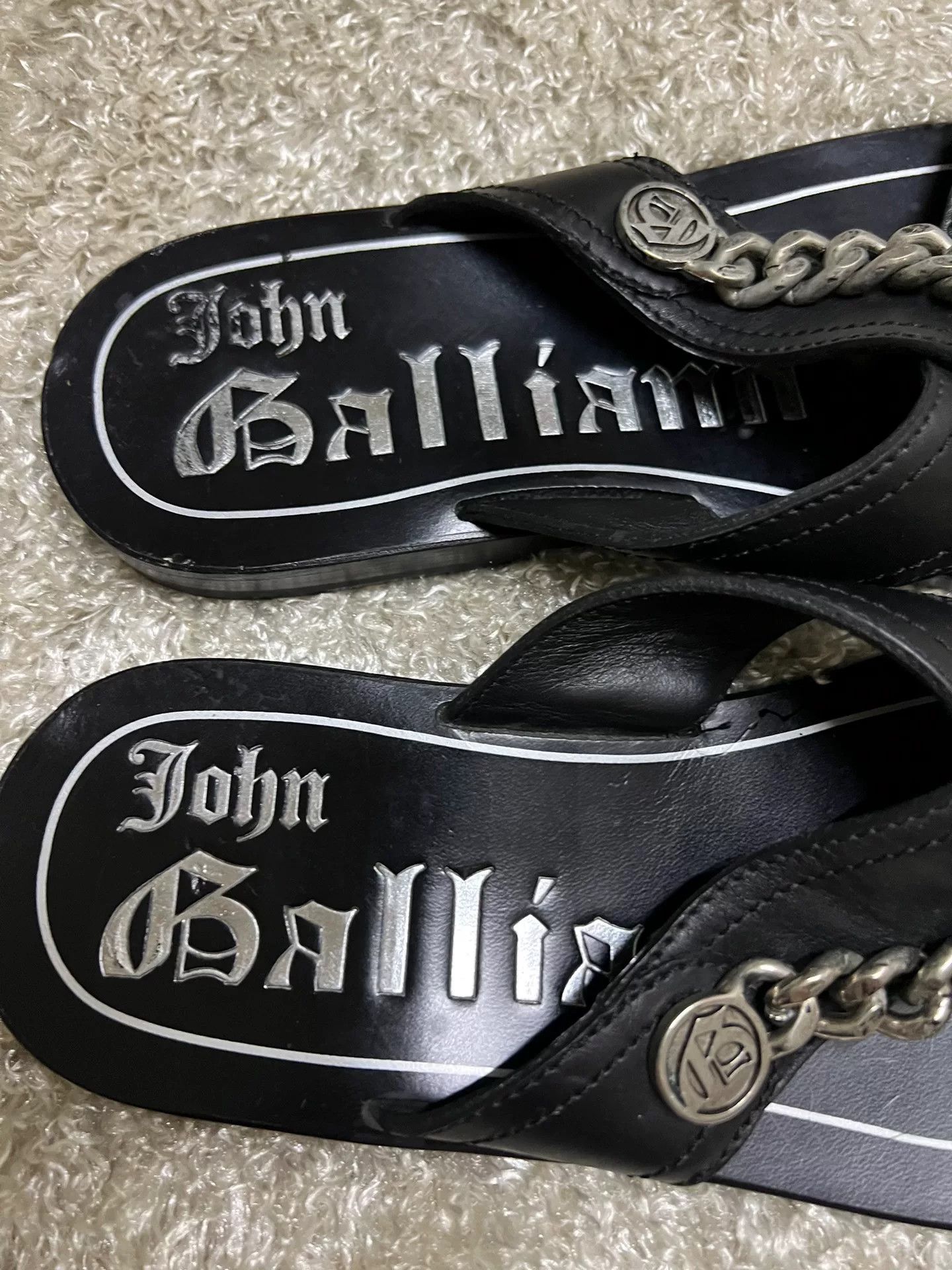 John Galliano John Galliano Men's Leather Roman Sandals Size US 7 / EU 40 - 3 Thumbnail