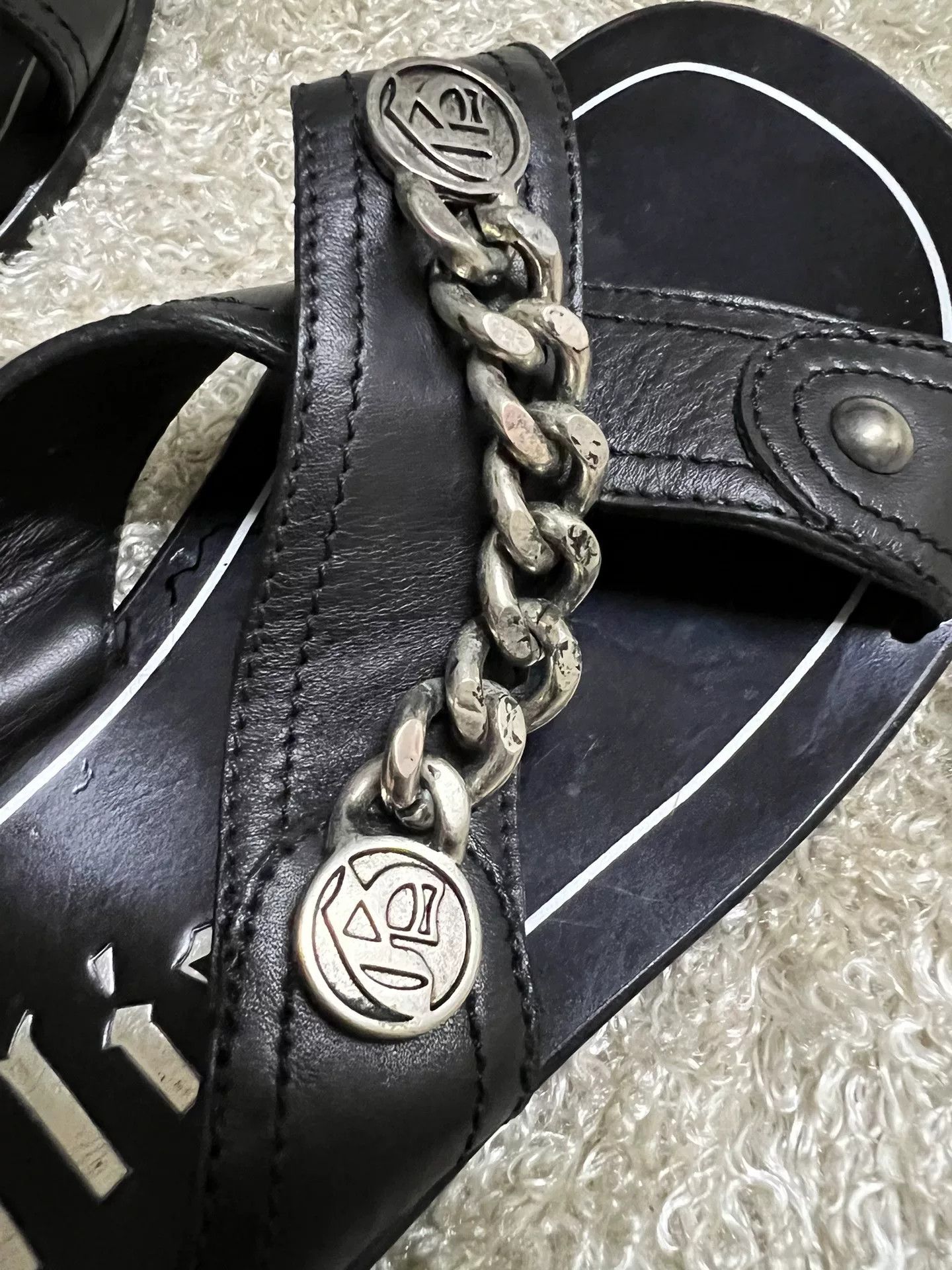 John Galliano John Galliano Men's Leather Roman Sandals Size US 7 / EU 40 - 7 Thumbnail