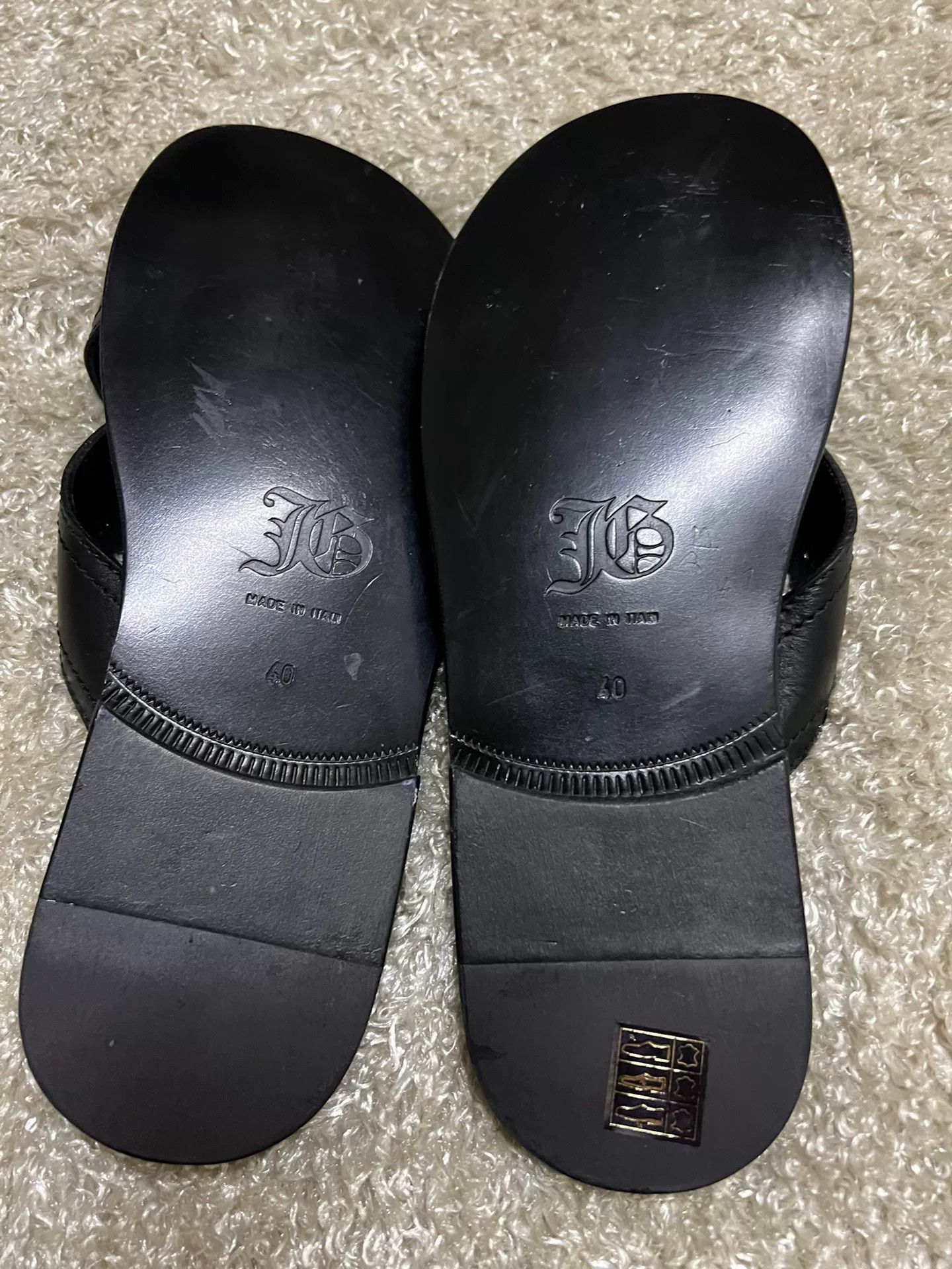 John Galliano John Galliano Men's Leather Roman Sandals Size US 7 / EU 40 - 4 Thumbnail