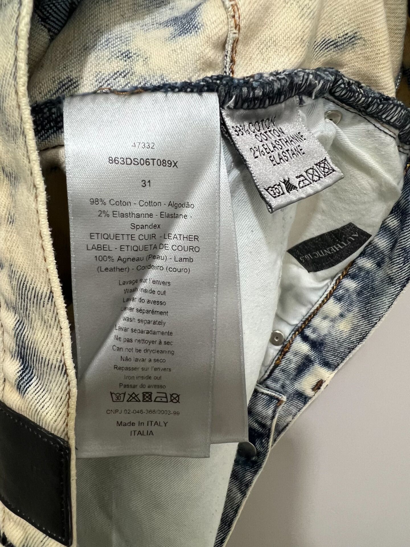 Dior Dior Homme Men's Distressed Snow Wash Jeans W31 Size US 31 - 7 Thumbnail