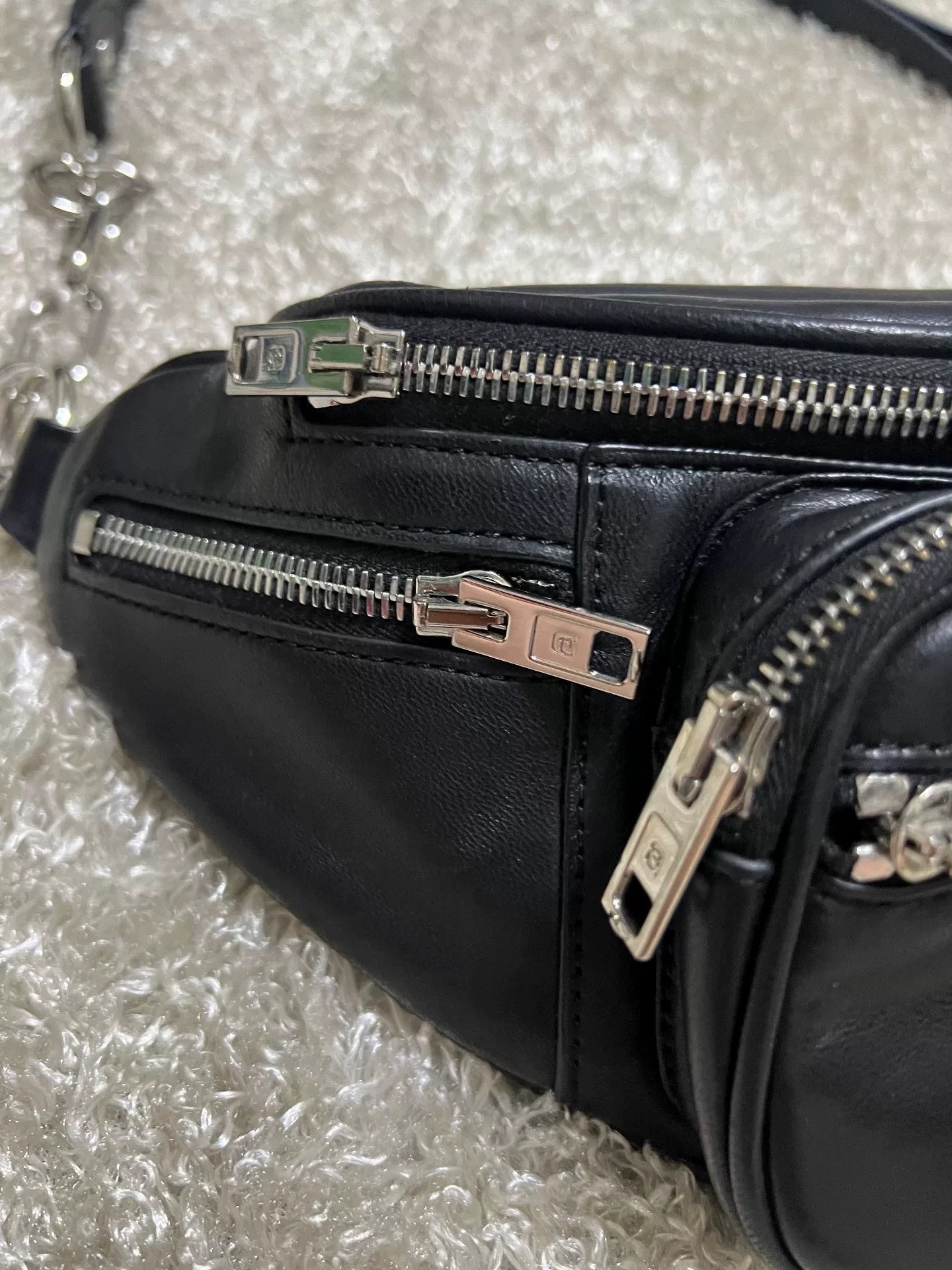 Alexander Wang Alexander Wang Black Leather Fanny Pack Size ONE SIZE - 3 Thumbnail