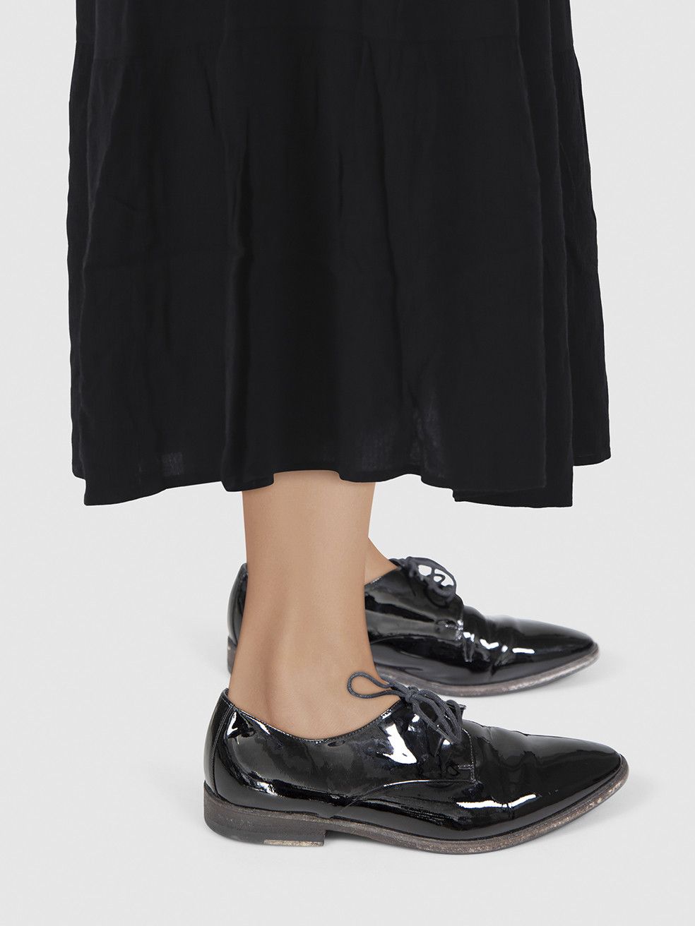 Burberry Black Patent Lace Tie Loafers Size US 6 / IT 36 - 2 Thumbnail