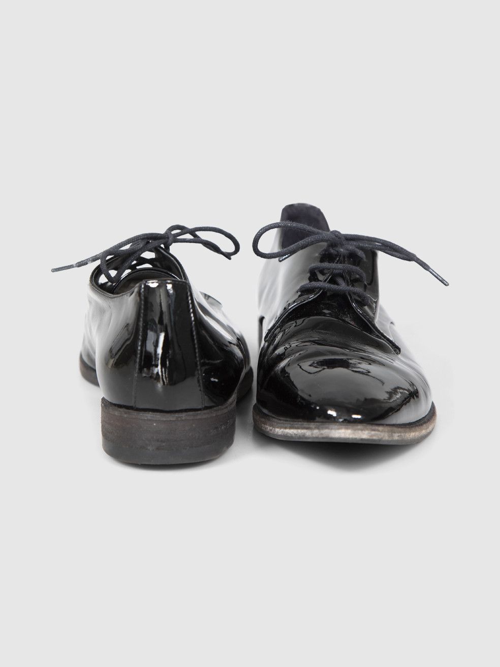 Burberry Black Patent Lace Tie Loafers Size US 6 / IT 36 - 3 Thumbnail