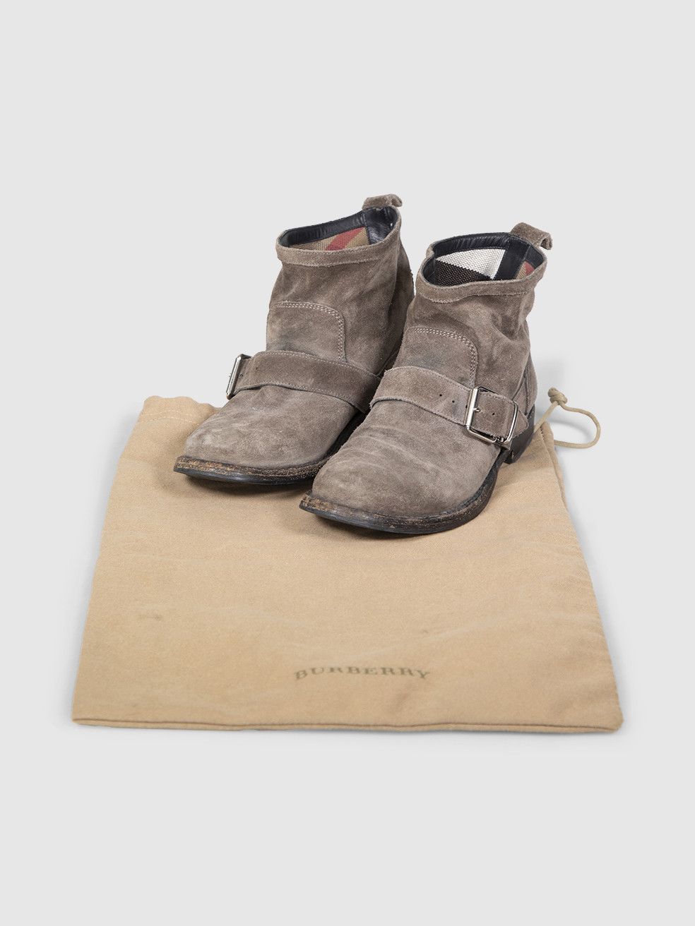 Burberry Brown Suede Ankle Buckled Boots Size US 5.5 / IT 35.5 - 3 Thumbnail