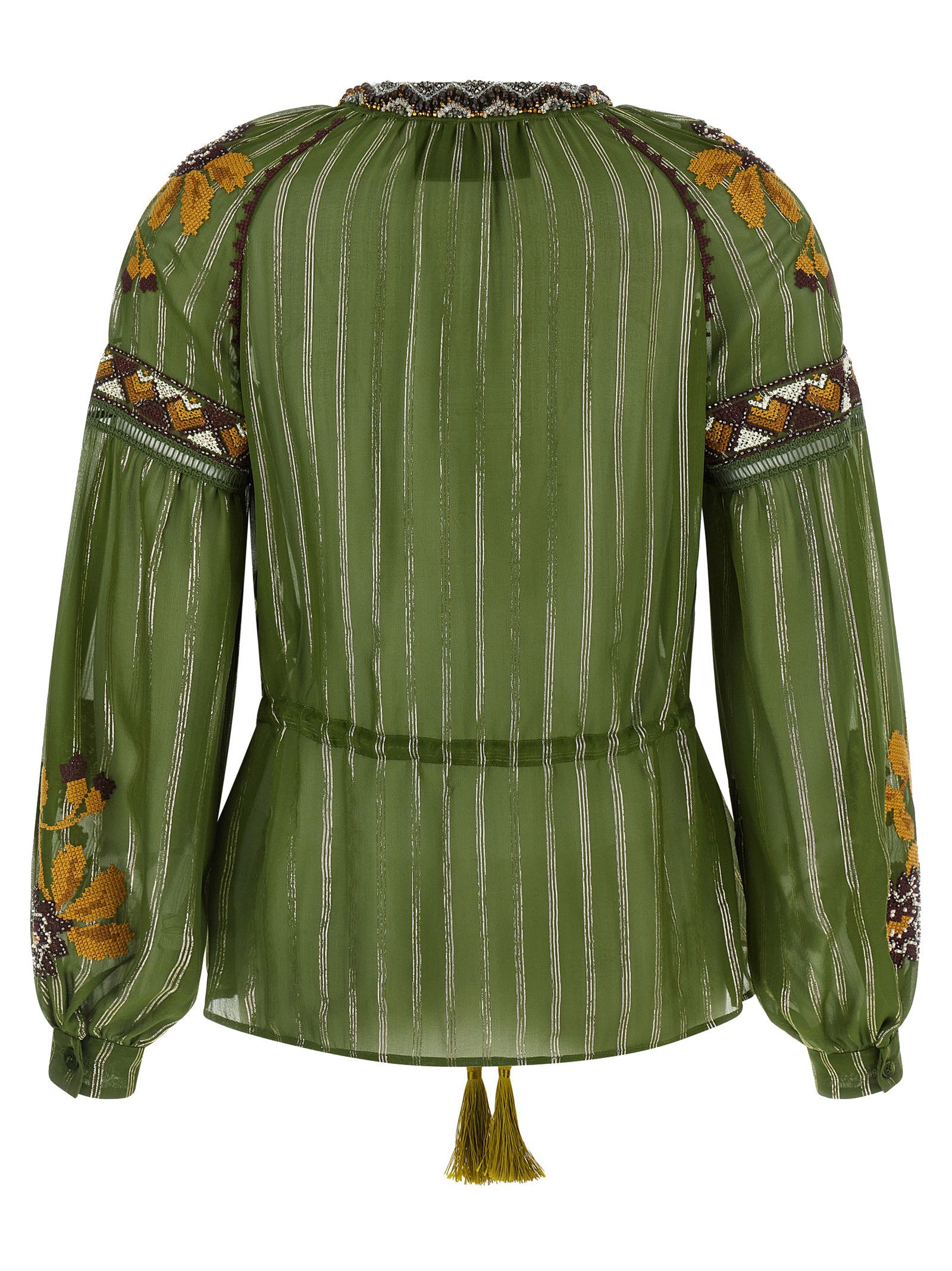 Valentino Valentino Garavani Embroidered Lurex Silk Shirt Size M / US 6-8 / IT 42-44 - 2 Thumbnail