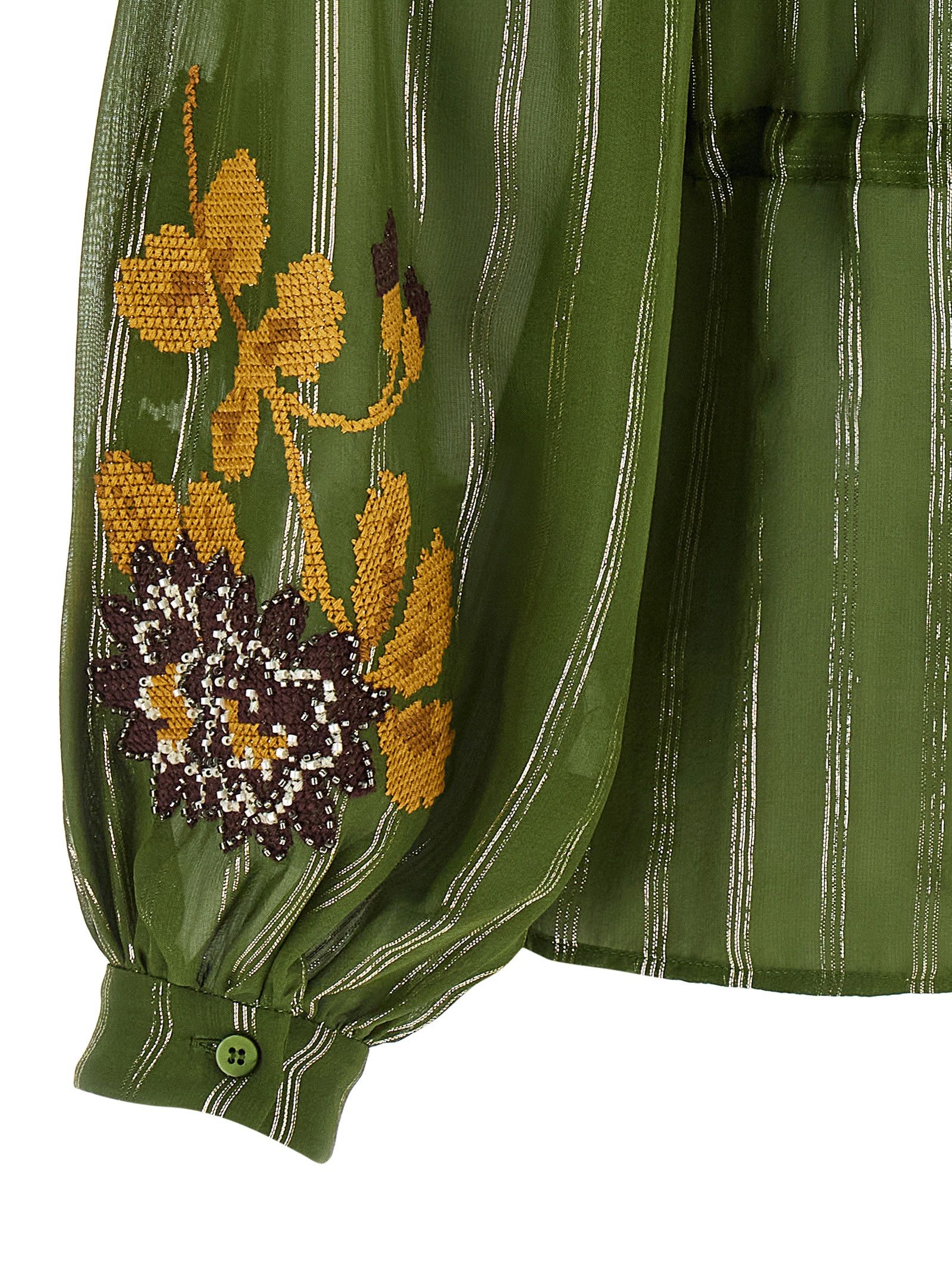 Valentino Valentino Garavani Embroidered Lurex Silk Shirt Size M / US 6-8 / IT 42-44 - 4 Thumbnail