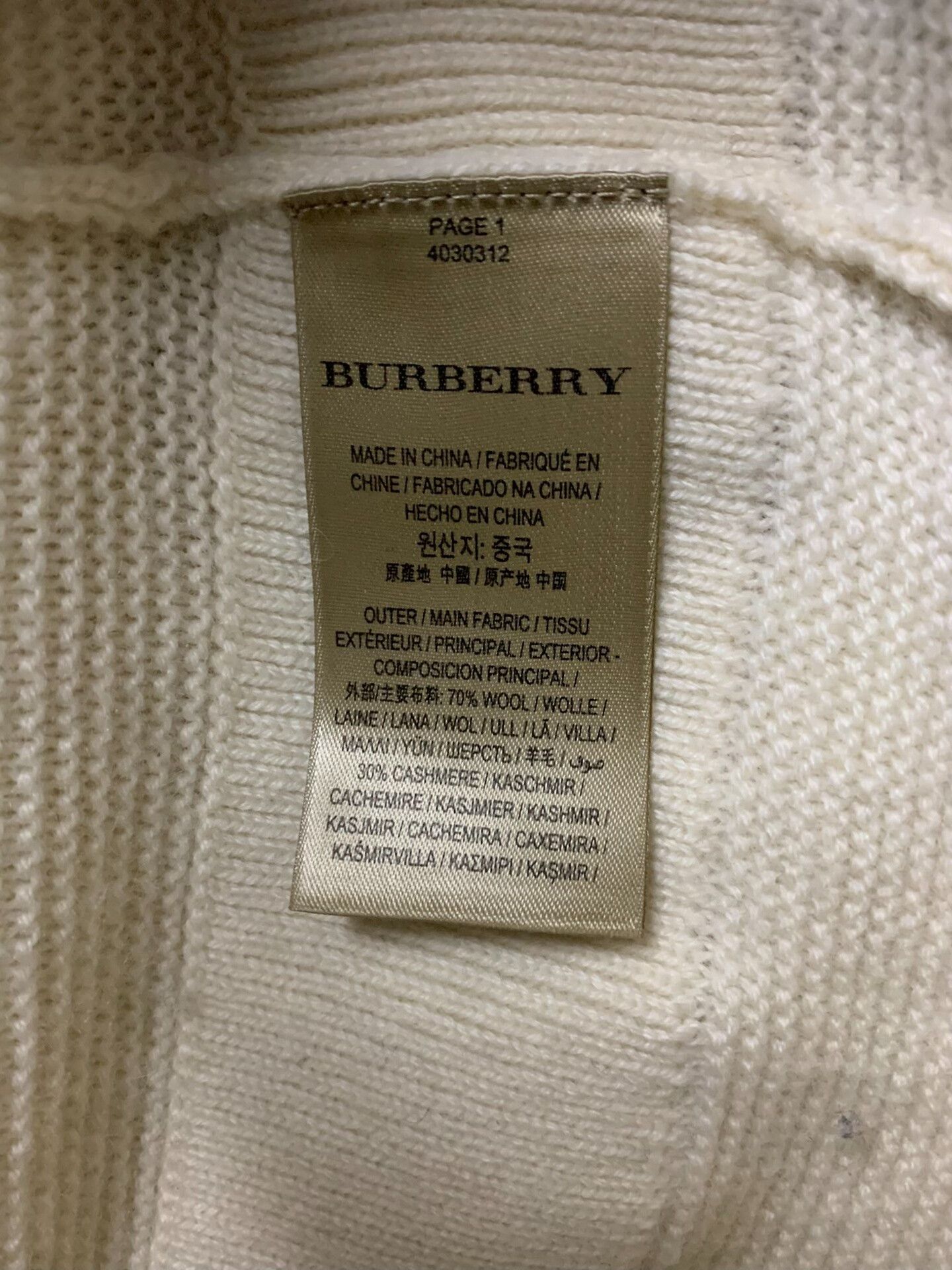 Burberry Burberry Men's Wool Cashmere Sweater XL Size US XL / EU 56 / 4 - 5 Thumbnail