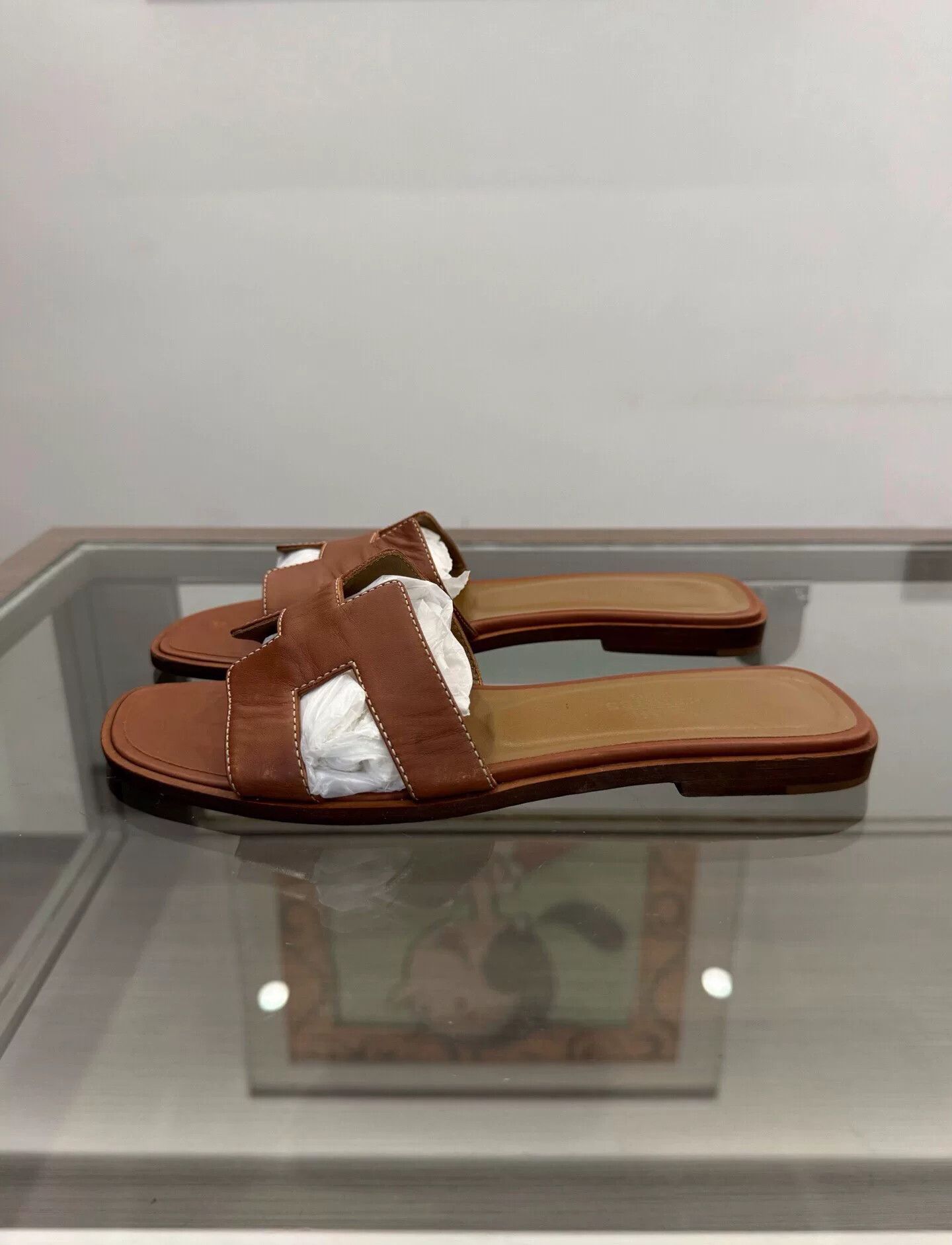Hermes Hermes Oran H Logo Slide Sandals Size US 7 / IT 37 - 4 Thumbnail