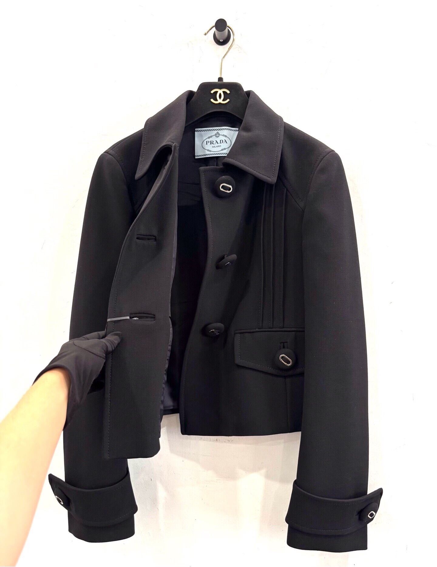 Prada Prada Women's Black Wool Jacket Size S / US 4 / IT 40 - 3 Thumbnail